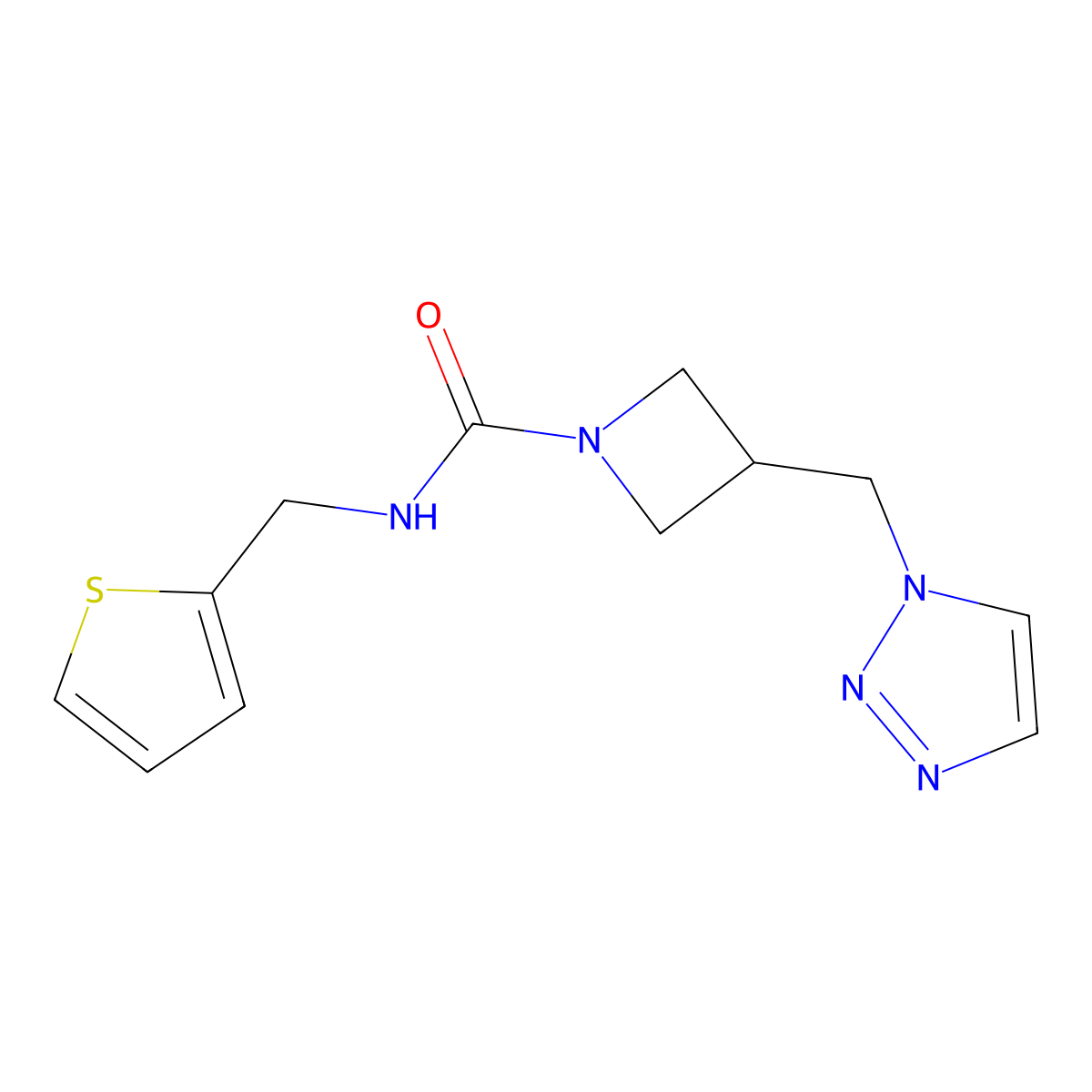 N-[(thiophen-2-yl)methyl]-3-[(1H-1,2,3-triazol-1-yl)methyl]azetidine-1-carboxamide molecular structure, CAS 2320464-74-0