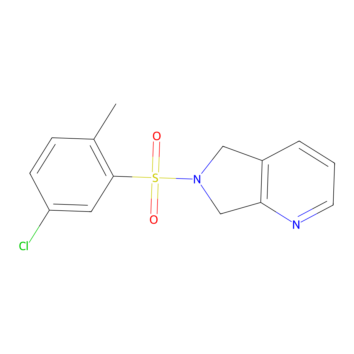 6-(5-chloro-2-methylbenzenesulfonyl)-5H,6H,7H-pyrrolo[3,4-b]pyridine molecular structure, CAS 2320464-92-2
