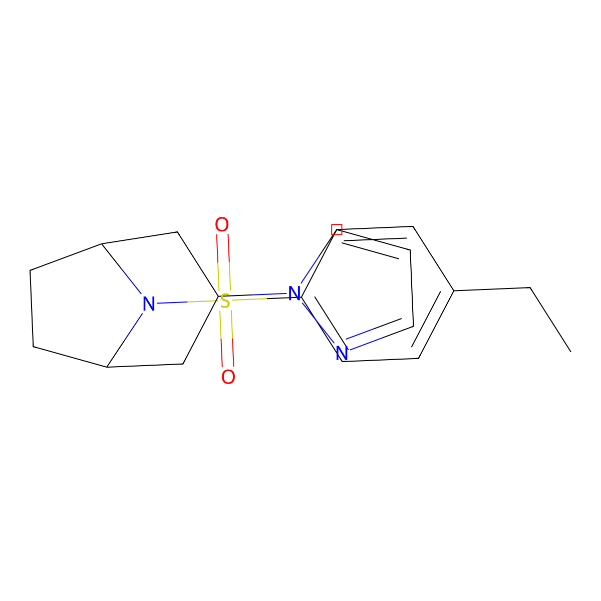 8-(4-ethylbenzenesulfonyl)-3-(1H-pyrazol-1-yl)-8-azabicyclo[3.2.1]octane molecular structure, CAS 2320465-07-2