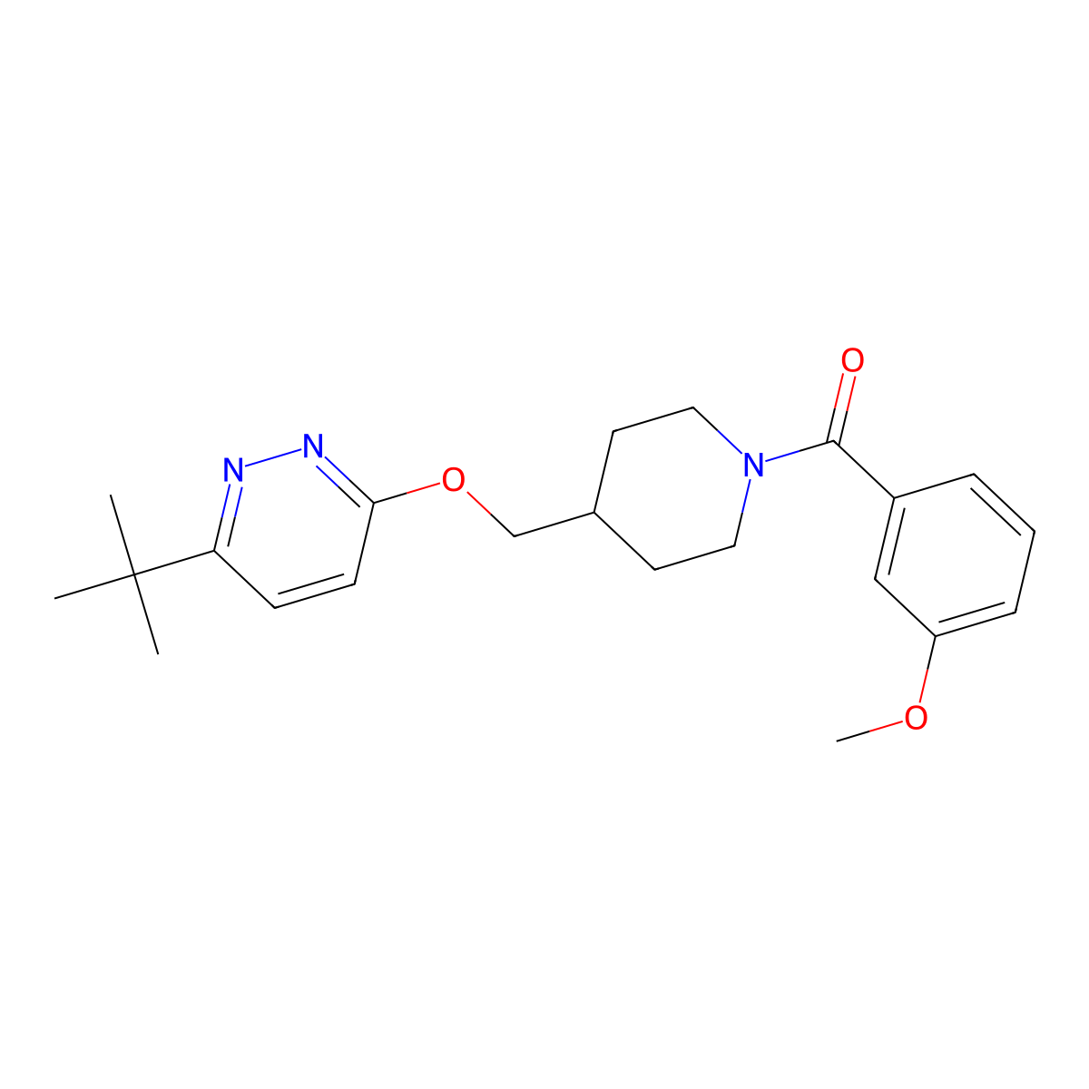 3-Tert-butyl-6-{[1-(3-methoxybenzoyl)piperidin-4-yl]methoxy}pyridazine molecular structure, CAS 2320465-18-5