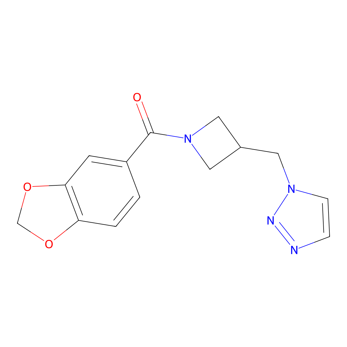 1-{[1-(2H-1,3-benzodioxole-5-carbonyl)azetidin-3-yl]methyl}-1H-1,2,3-triazole molecular structure, CAS 2320465-21-0