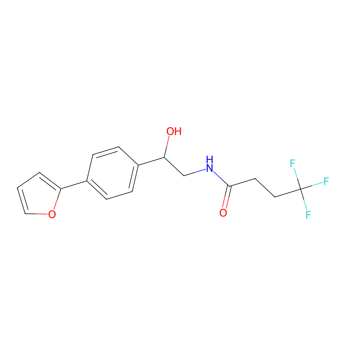 4,4,4-trifluoro-N-{2-[4-(furan-2-yl)phenyl]-2-hydroxyethyl}butanamide molecular structure, CAS 2320465-26-5