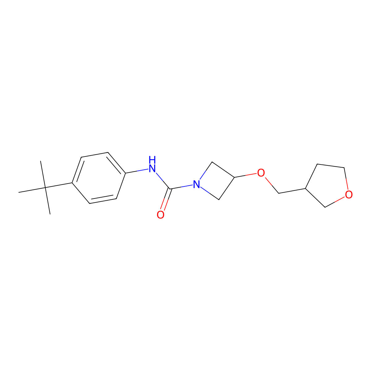 N-(4-tert-butylphenyl)-3-[(oxolan-3-yl)methoxy]azetidine-1-carboxamide molecular structure, CAS 2320465-37-8