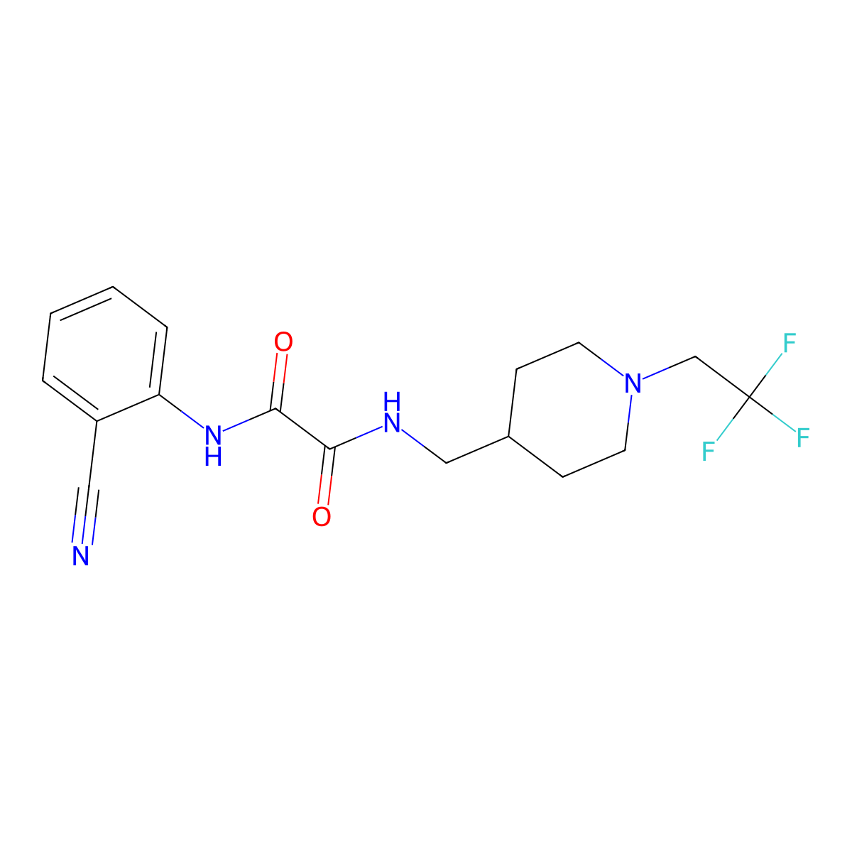 N'-(2-Cyanophenyl)-N-[[1-(2,2,2-trifluoroethyl)piperidin-4-yl]methyl]oxamide molecular structure, CAS 2320465-52-7