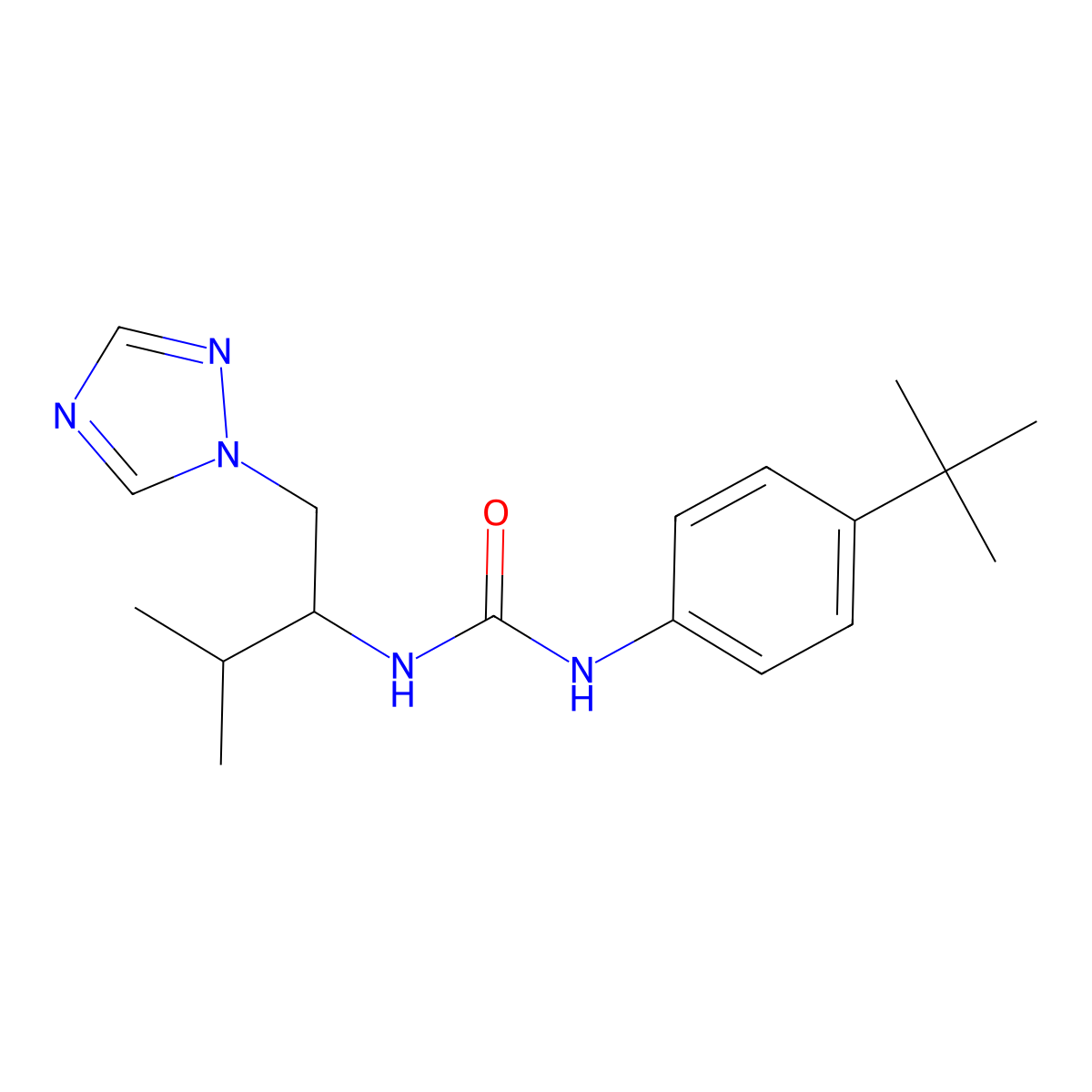 1-(4-tert-butylphenyl)-3-[3-methyl-1-(1H-1,2,4-triazol-1-yl)butan-2-yl]urea molecular structure, CAS 2320465-61-8