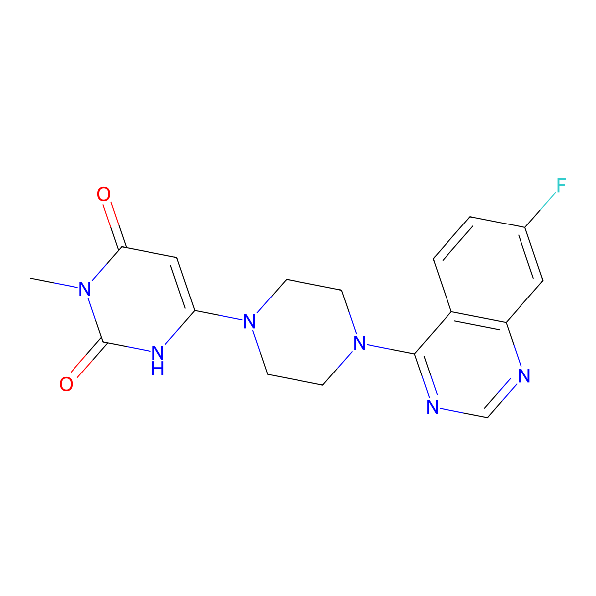 6-(4-(7-fluoroquinazolin-4-yl)piperazin-1-yl)-3-methylpyrimidine-2,4(1H,3H)-dione molecular structure, CAS 2320465-70-9