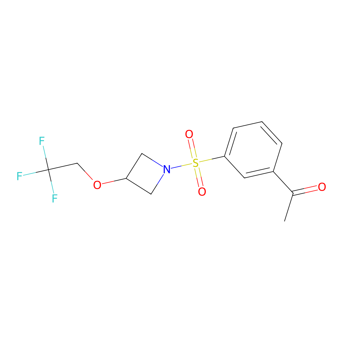 1-(3-((3-(2,2,2-Trifluoroethoxy)azetidin-1-yl)sulfonyl)phenyl)ethanone molecular structure, CAS 2320465-94-7