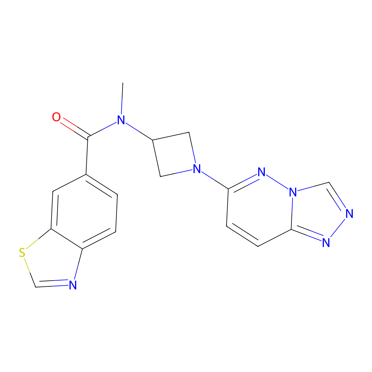 N-methyl-N-(1-{[1,2,4]triazolo[4,3-b]pyridazin-6-yl}azetidin-3-yl)-1,3-benzothiazole-6-carboxamide molecular structure, CAS 2320465-97-0