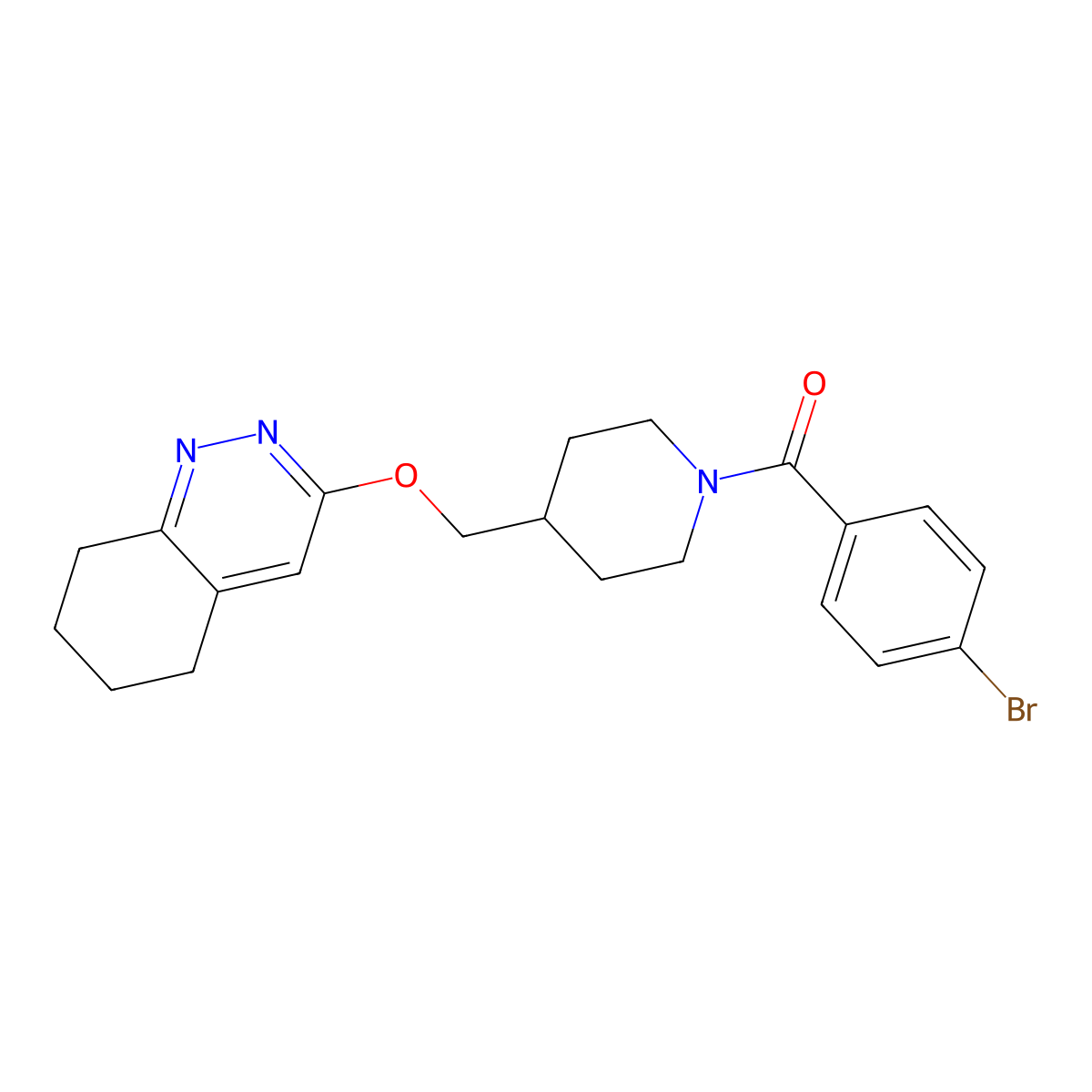 3-{[1-(4-Bromobenzoyl)piperidin-4-yl]methoxy}-5,6,7,8-tetrahydrocinnoline molecular structure, CAS 2320466-24-6