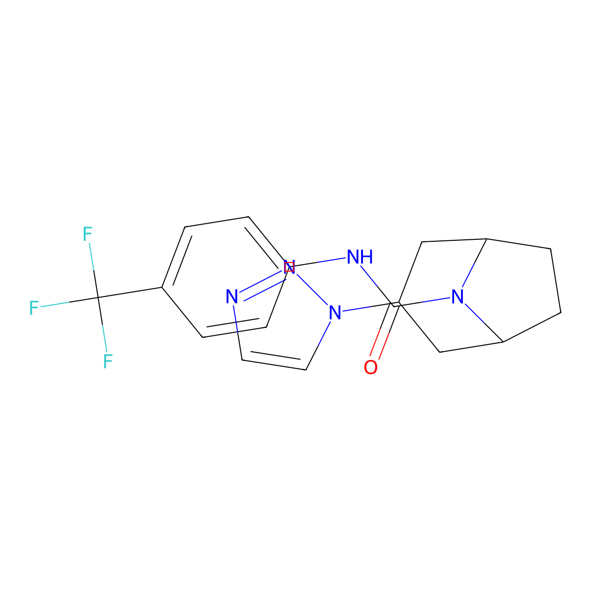 3-(1H-1,2,3-triazol-1-yl)-N-[4-(trifluoromethyl)phenyl]-8-azabicyclo[3.2.1]octane-8-carboxamide molecular structure, CAS 2320466-54-2