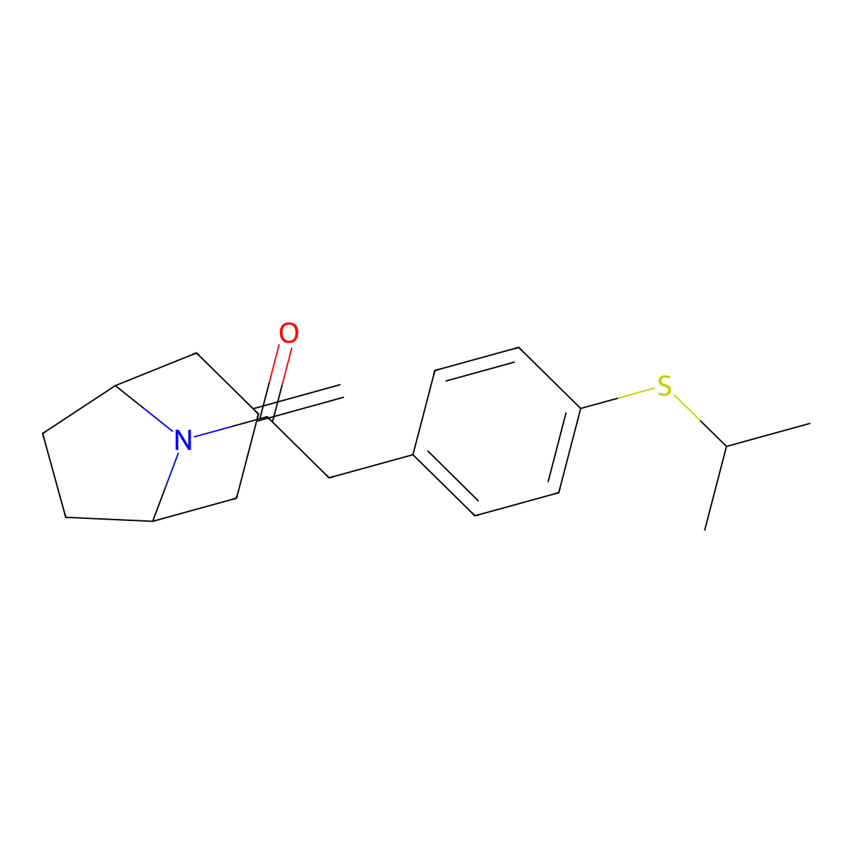 1-{3-Methylidene-8-azabicyclo[3.2.1]octan-8-yl}-2-[4-(propan-2-ylsulfanyl)phenyl]ethan-1-one molecular structure, CAS 2320466-65-5