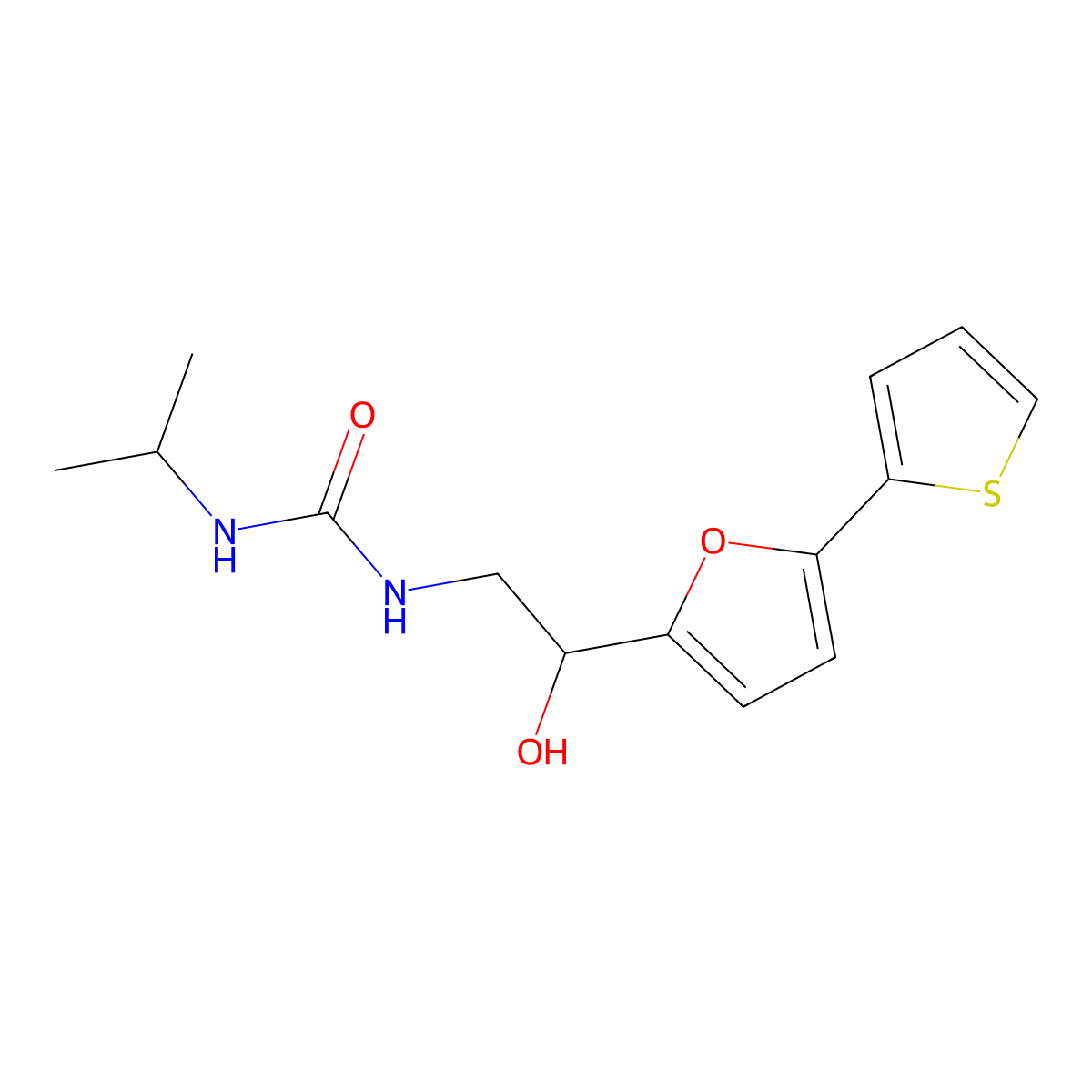 1-{2-Hydroxy-2-[5-(thiophen-2-yl)furan-2-yl]ethyl}-3-(propan-2-yl)urea molecular structure, CAS 2320466-74-6