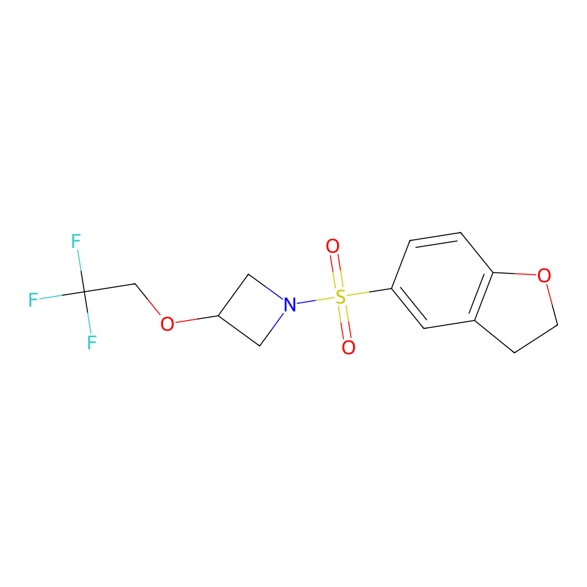 1-((2,3-Dihydrobenzofuran-5-yl)sulfonyl)-3-(2,2,2-trifluoroethoxy)azetidine molecular structure, CAS 2320466-75-7