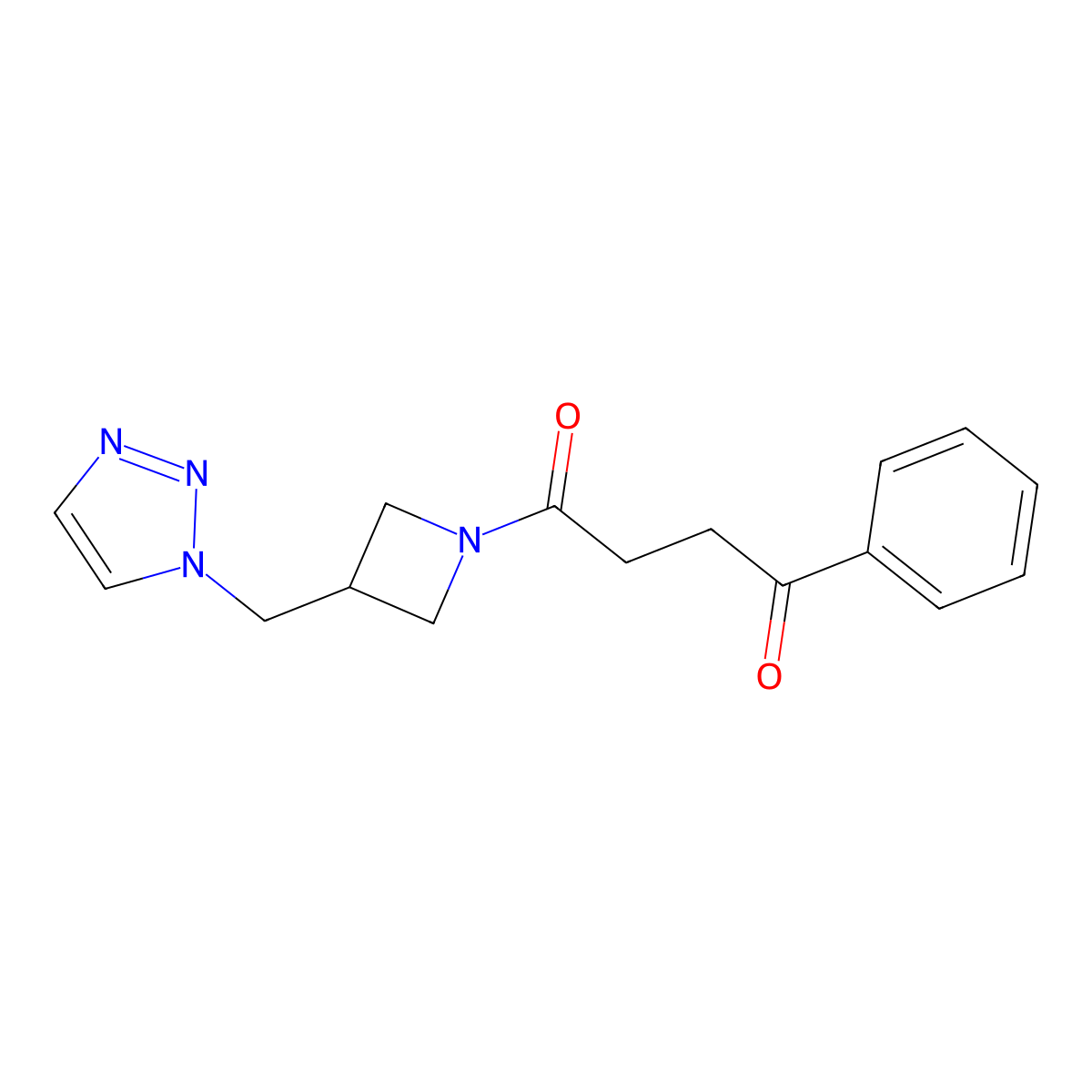 1-phenyl-4-{3-[(1H-1,2,3-triazol-1-yl)methyl]azetidin-1-yl}butane-1,4-dione molecular structure, CAS 2320467-24-9