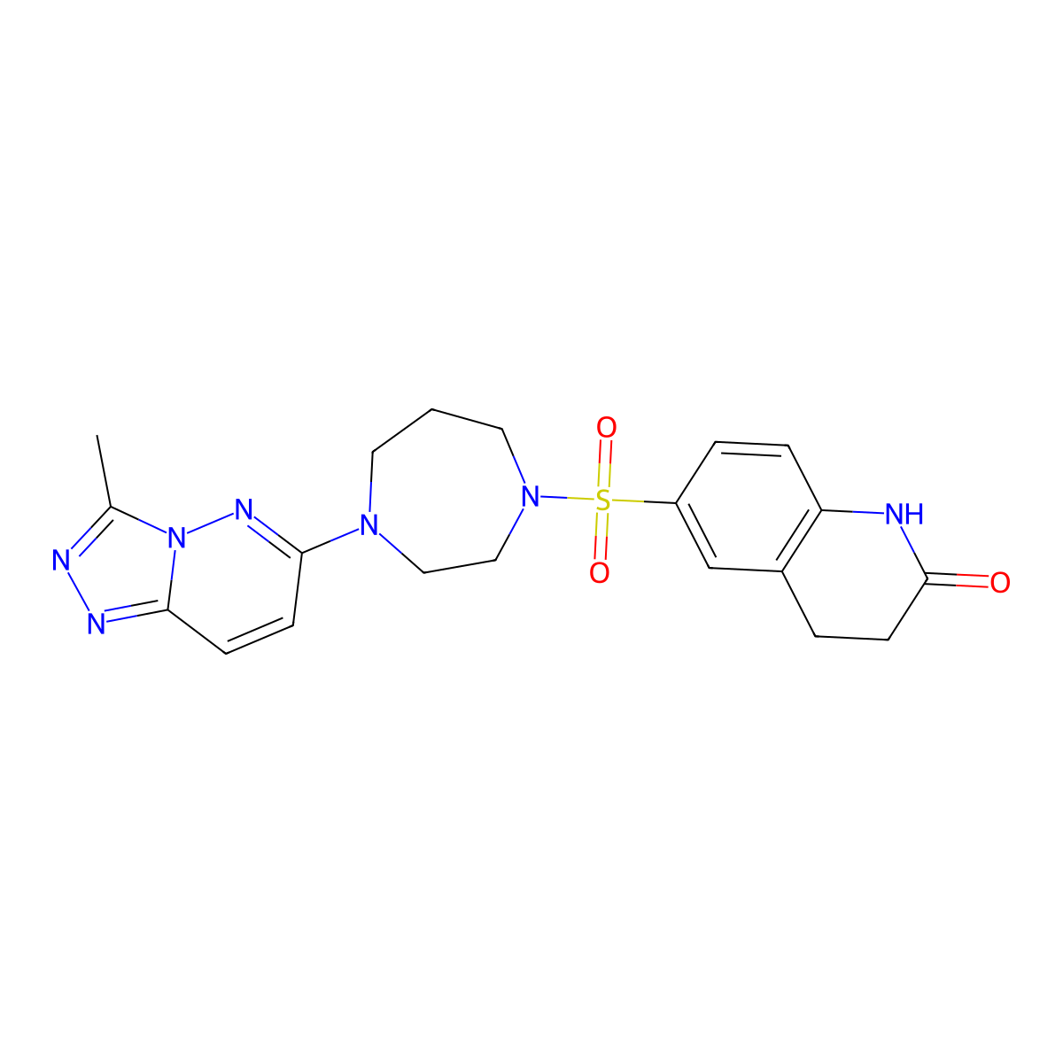 6-[(4-{3-Methyl-[1,2,4]triazolo[4,3-b]pyridazin-6-yl}-1,4-diazepan-1-yl)sulfonyl]-1,2,3,4-tetrahydroquinolin-2-one molecular structure, CAS 2320467-42-1