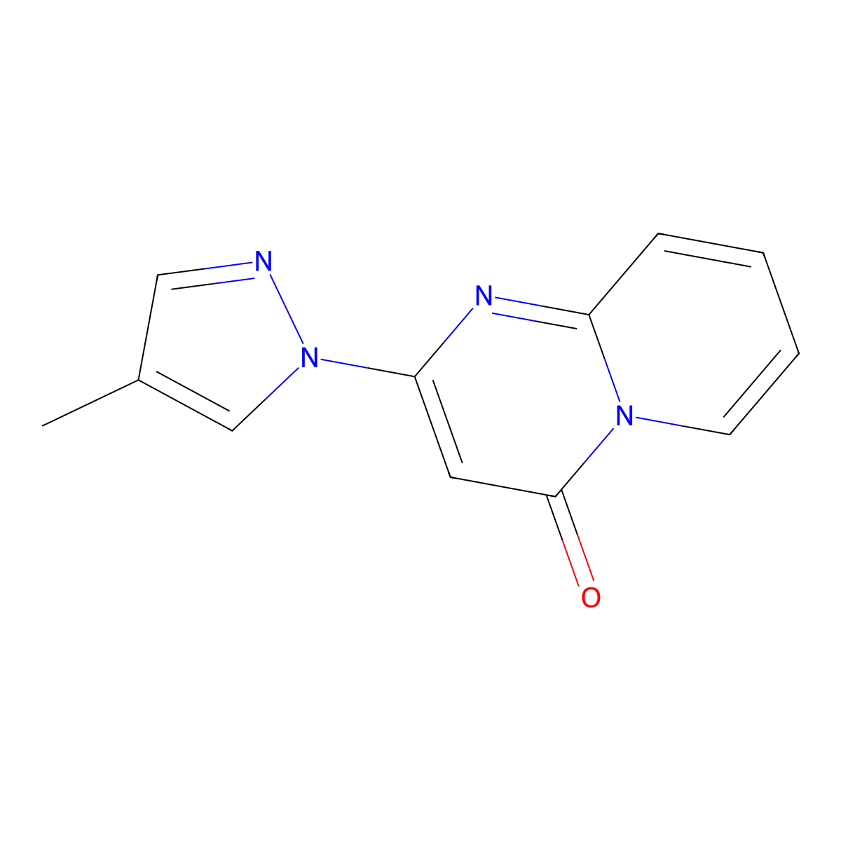 2-(4-methyl-1H-pyrazol-1-yl)-4H-pyrido[1,2-a]pyrimidin-4-one molecular structure, CAS 2320467-70-5