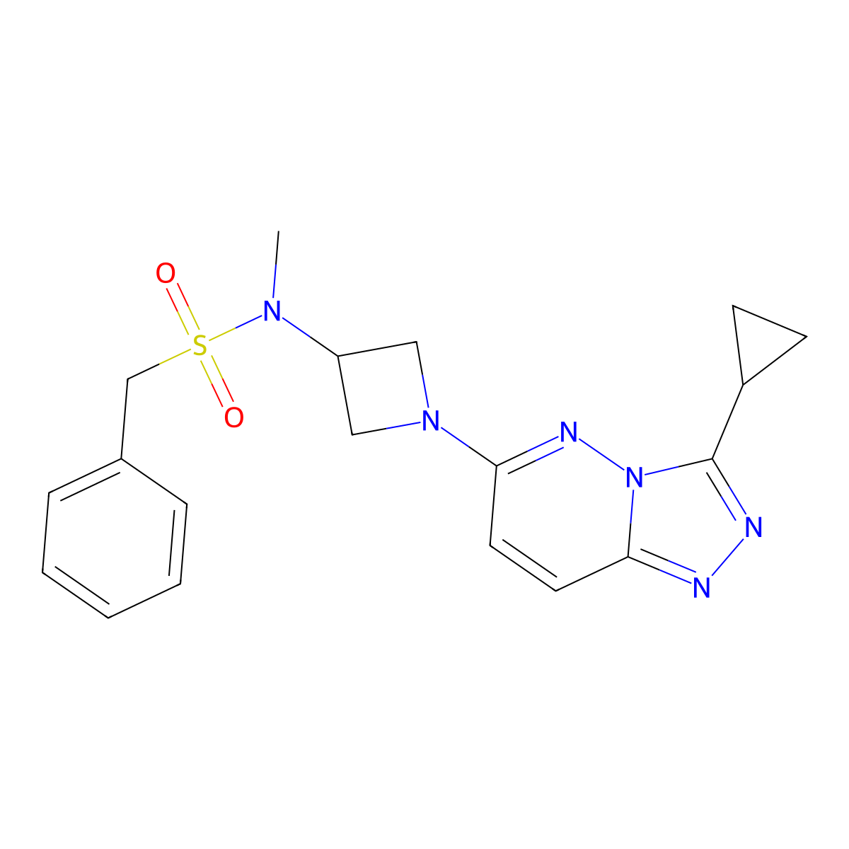 N-(1-(3-cyclopropyl-[1,2,4]triazolo[4,3-b]pyridazin-6-yl)azetidin-3-yl)-N-methyl-1-phenylmethanesulfonamide molecular structure, CAS 2320467-84-1