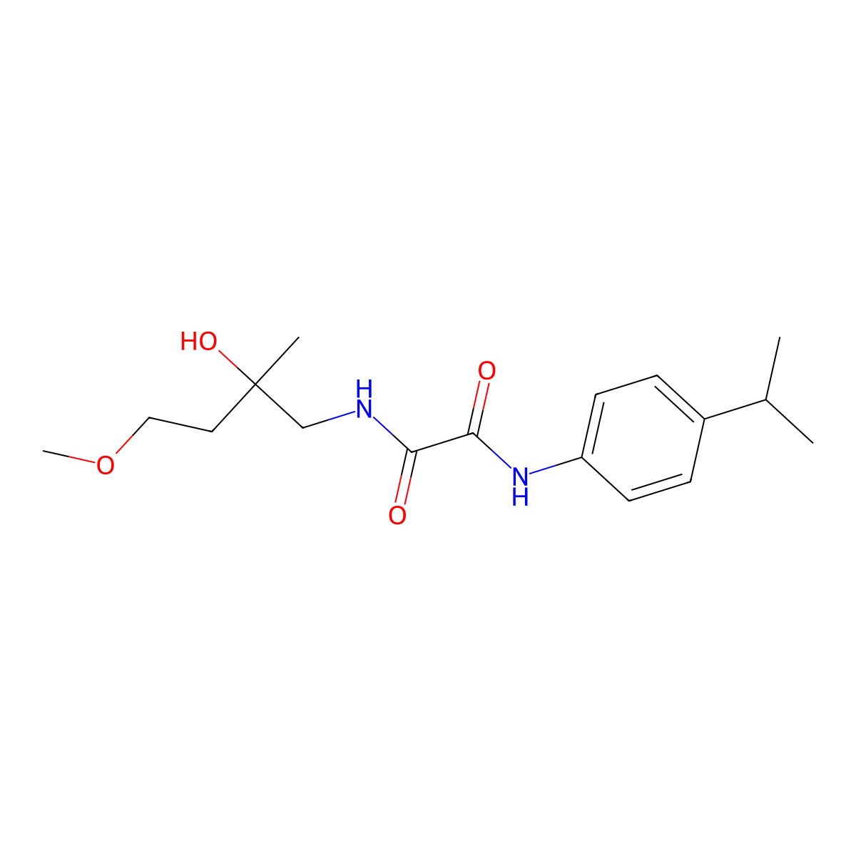 N1-(2-hydroxy-4-methoxy-2-methylbutyl)-N2-(4-isopropylphenyl)oxalamide molecular structure, CAS 2320468-40-2