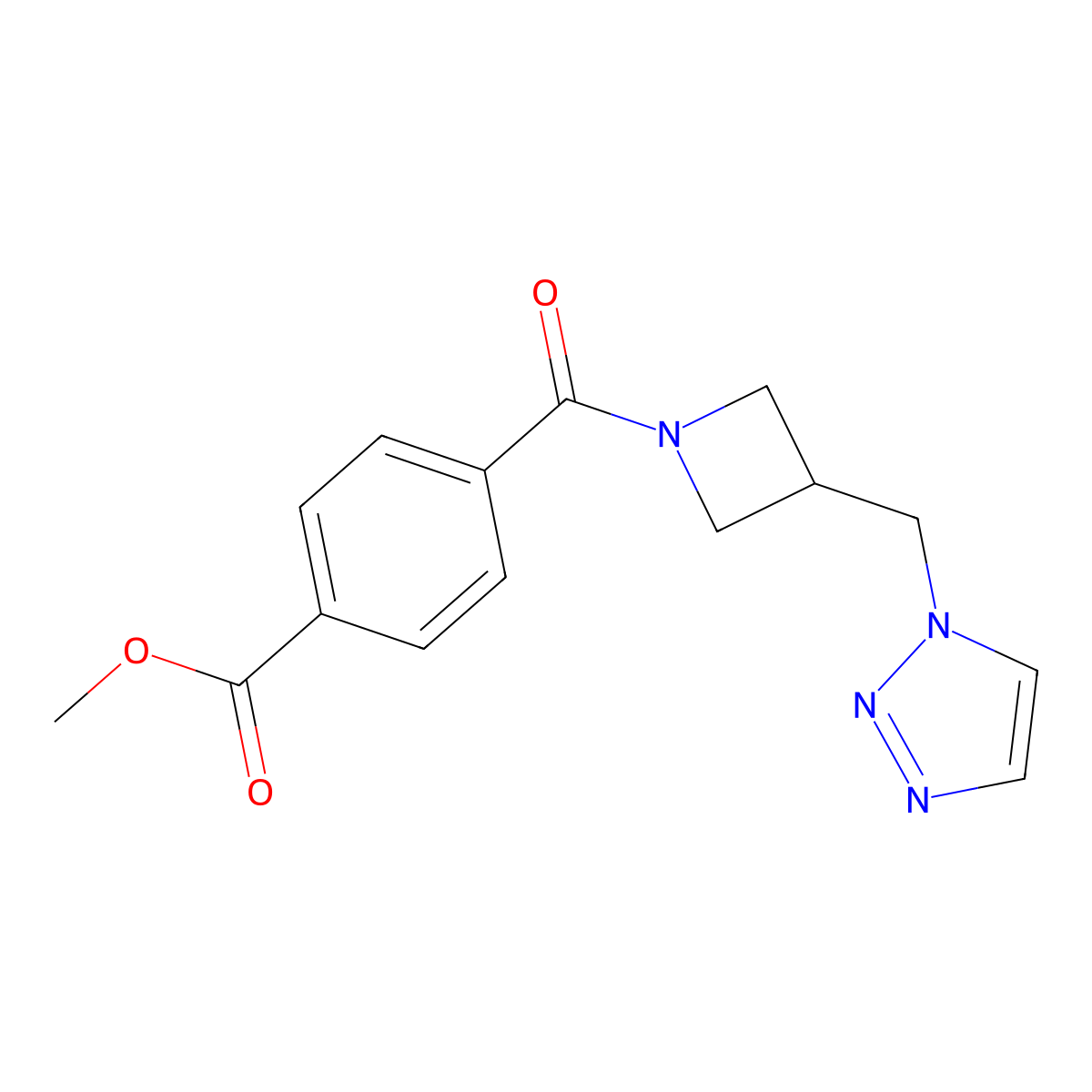 methyl 4-{3-[(1H-1,2,3-triazol-1-yl)methyl]azetidine-1-carbonyl}benzoate molecular structure, CAS 2320468-46-8