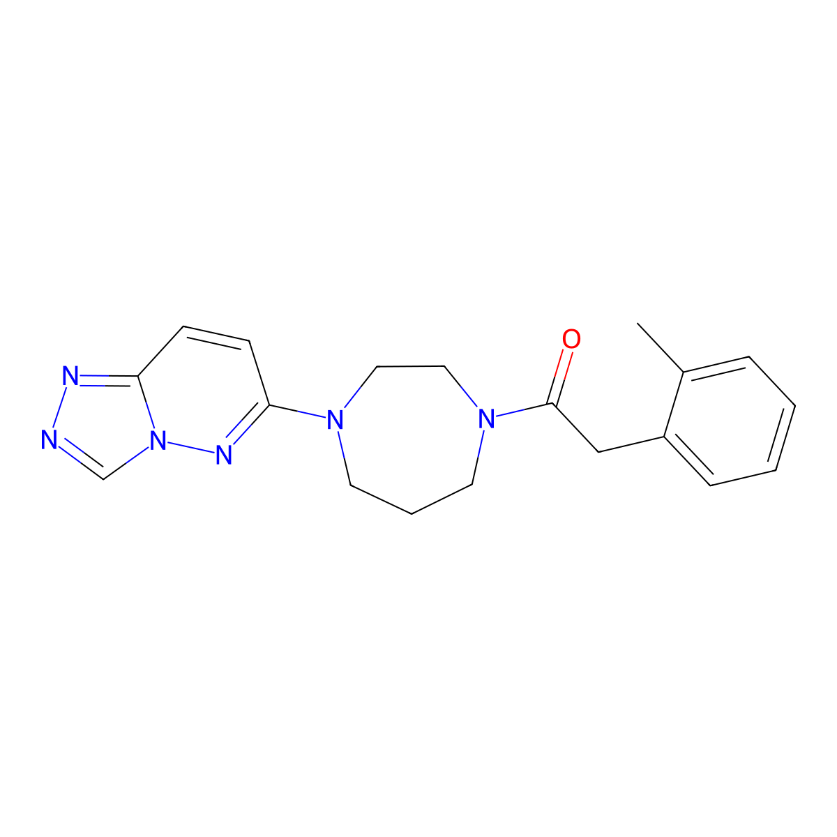 2-(2-Methylphenyl)-1-(4-{[1,2,4]triazolo[4,3-b]pyridazin-6-yl}-1,4-diazepan-1-yl)ethan-1-one molecular structure, CAS 2320468-65-1