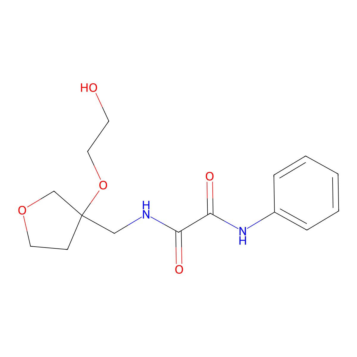 N-{[3-(2-hydroxyethoxy)oxolan-3-yl]methyl}-N'-phenylethanediamide molecular structure, CAS 2320468-80-0