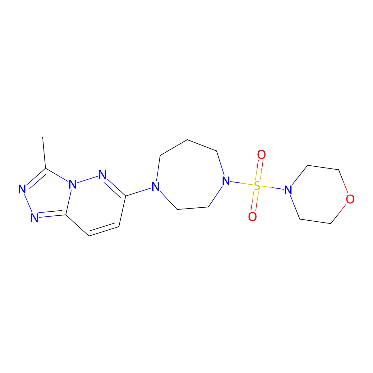 1-{3-Methyl-[1,2,4]triazolo[4,3-b]pyridazin-6-yl}-4-(morpholine-4-sulfonyl)-1,4-diazepane molecular structure, CAS 2320468-91-3
