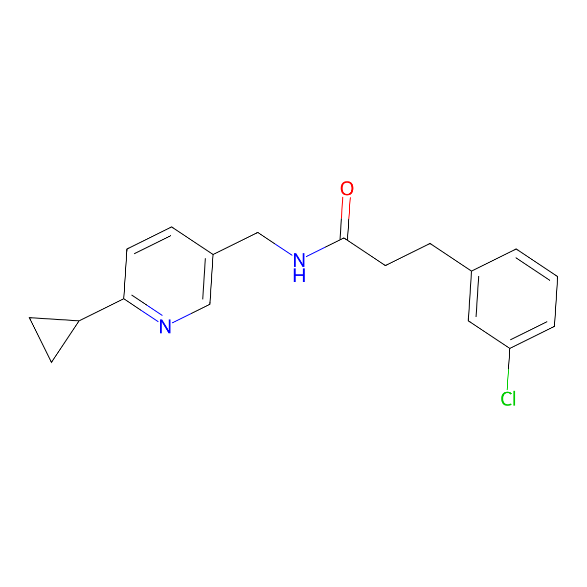 3-(3-chlorophenyl)-N-[(6-cyclopropylpyridin-3-yl)methyl]propanamide molecular structure, CAS 2320472-15-7