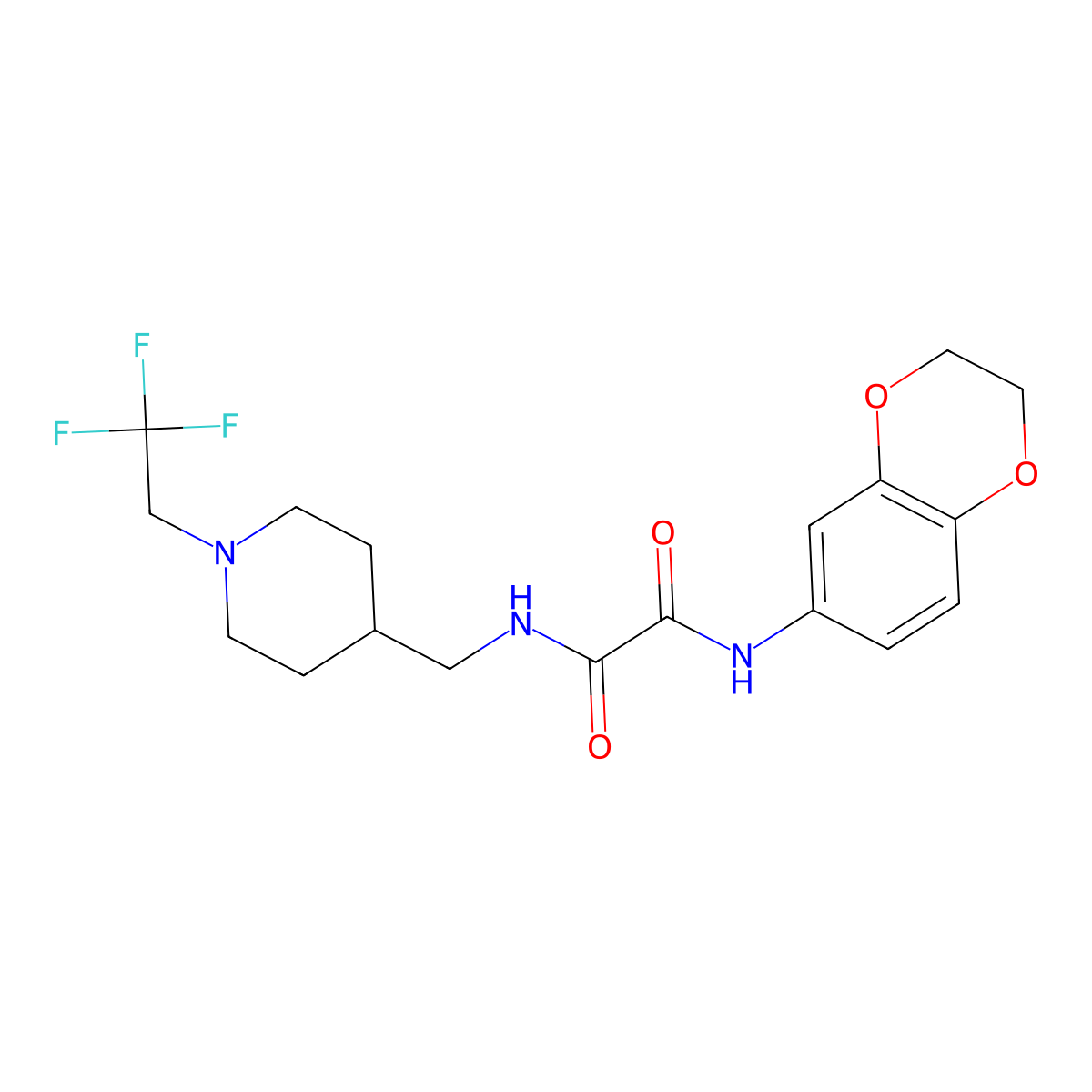 N-(2,3-dihydro-1,4-benzodioxin-6-yl)-N'-{[1-(2,2,2-trifluoroethyl)piperidin-4-yl]methyl}ethanediamide molecular structure, CAS 2320472-40-8