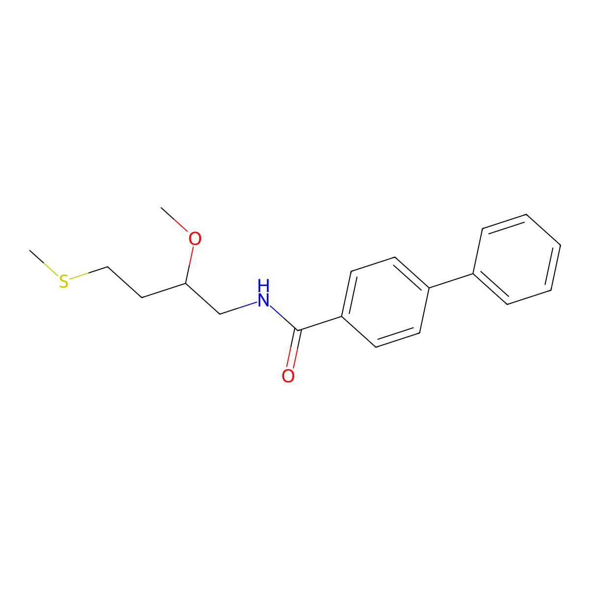 N-[2-methoxy-4-(methylsulfanyl)butyl]-[1,1'-biphenyl]-4-carboxamide molecular structure, CAS 2320472-58-8