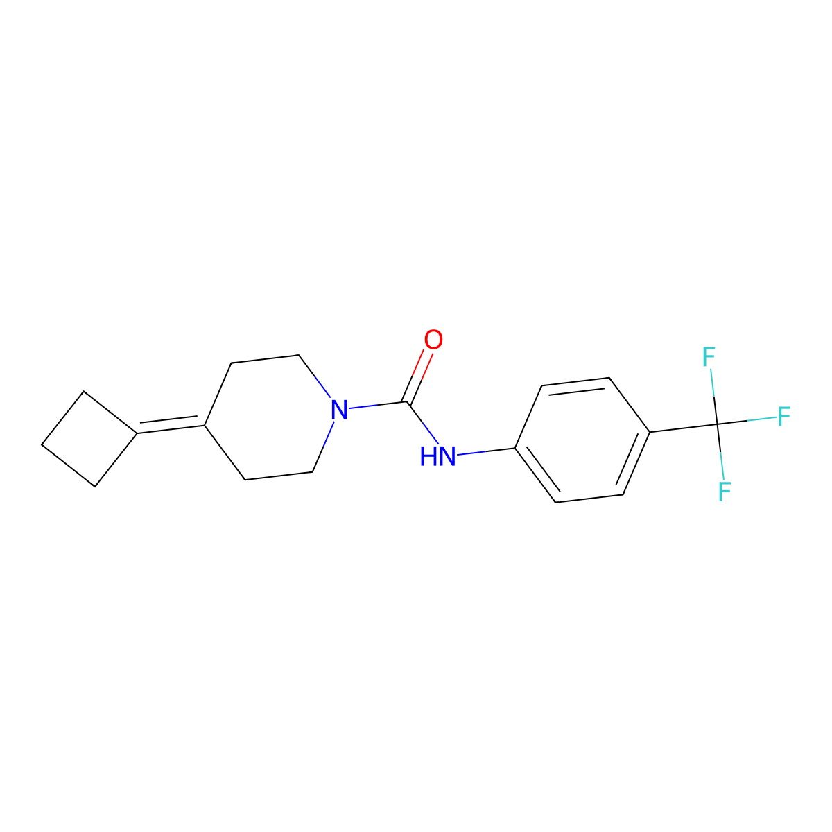 4-Cyclobutylidene-N-[4-(trifluoromethyl)phenyl]piperidine-1-carboxamide molecular structure, CAS 2320473-13-8