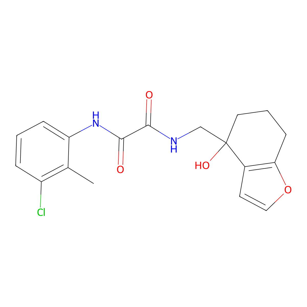 N'-(3-chloro-2-methylphenyl)-N-[(4-hydroxy-4,5,6,7-tetrahydro-1-benzofuran-4-yl)methyl]ethanediamide molecular structure, CAS 2320473-54-7
