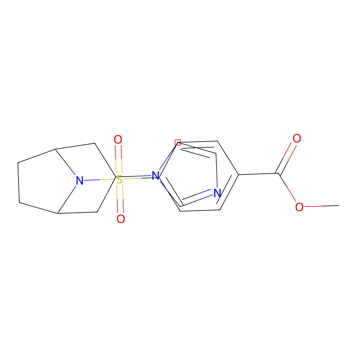 methyl 4-{[3-(1H-imidazol-1-yl)-8-azabicyclo[3.2.1]octan-8-yl]sulfonyl}benzoate molecular structure, CAS 2320473-78-5
