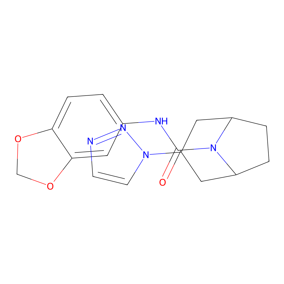 N-(2H-1,3-benzodioxol-5-yl)-3-(1H-1,2,3-triazol-1-yl)-8-azabicyclo[3.2.1]octane-8-carboxamide molecular structure, CAS 2320473-95-6