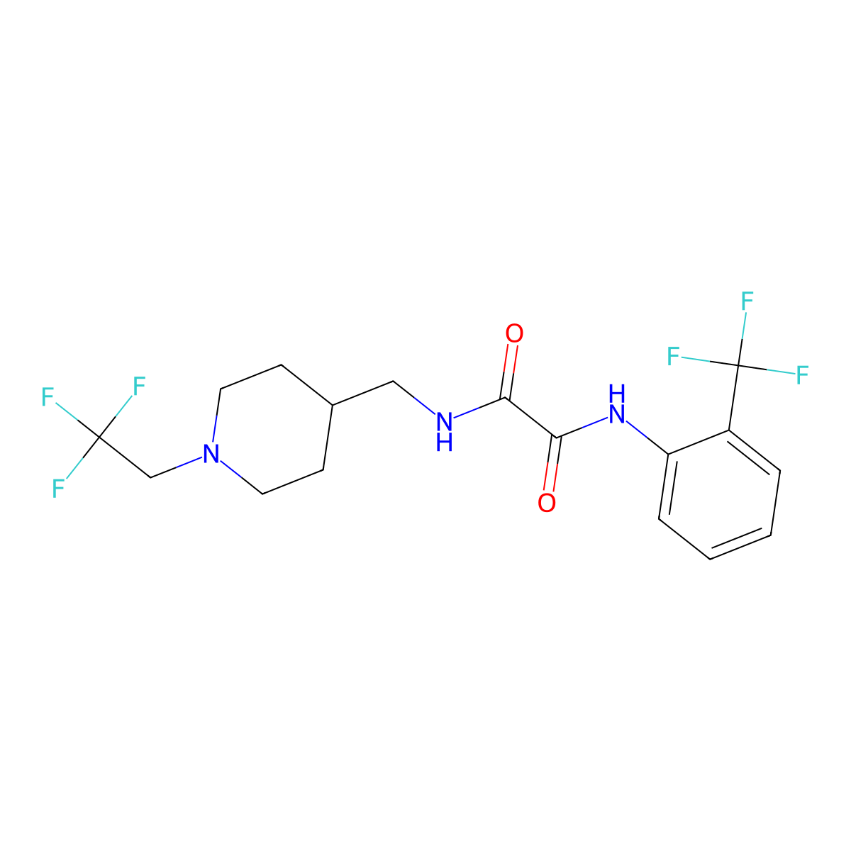 N'-{[1-(2,2,2-trifluoroethyl)piperidin-4-yl]methyl}-N-[2-(trifluoromethyl)phenyl]ethanediamide molecular structure, CAS 2320474-35-7