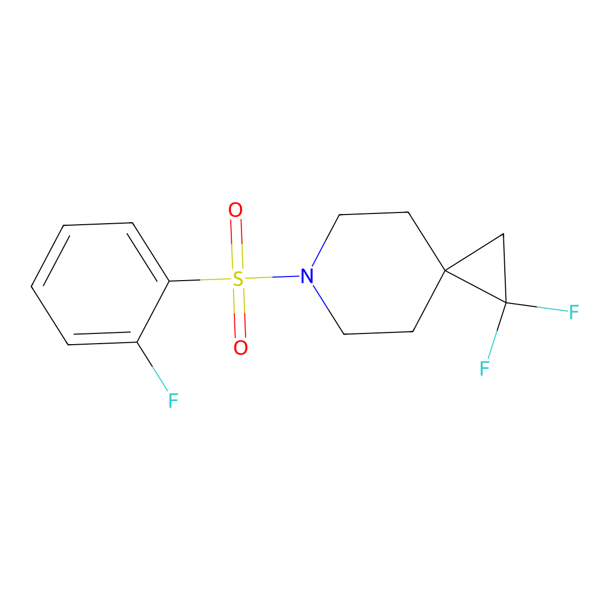 1,1-Difluoro-6-(2-fluorobenzenesulfonyl)-6-azaspiro[2.5]octane molecular structure, CAS 2320503-10-2