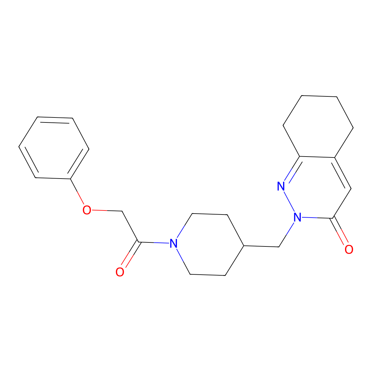2-{[1-(2-Phenoxyacetyl)piperidin-4-yl]methyl}-2,3,5,6,7,8-hexahydrocinnolin-3-one molecular structure, CAS 2320503-47-5