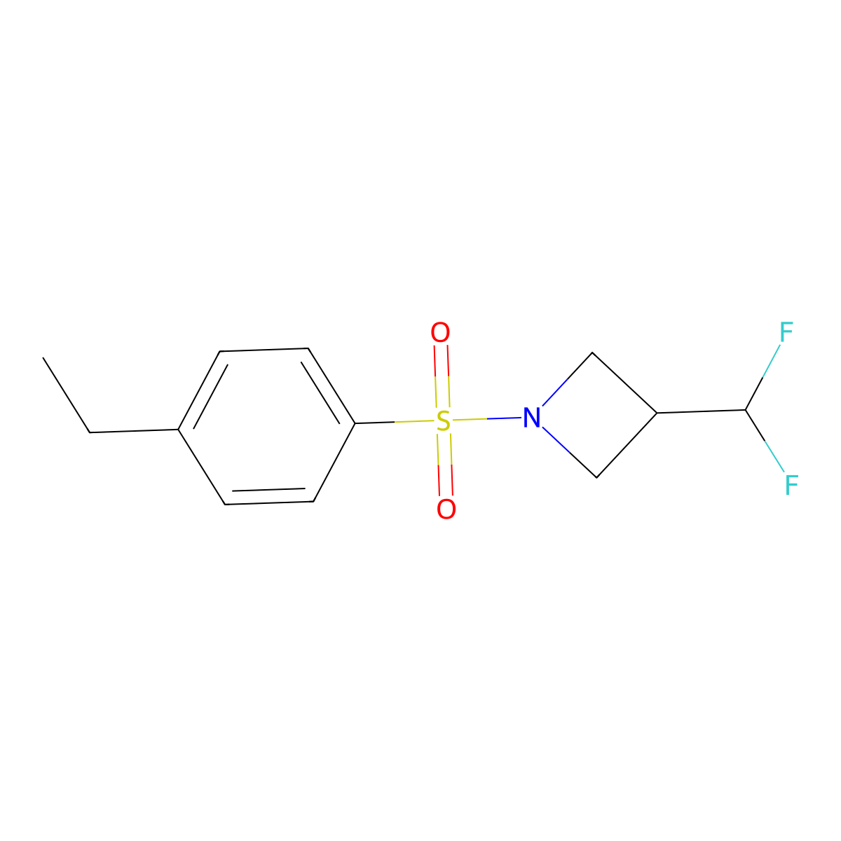 3-(Difluoromethyl)-1-(4-ethylbenzenesulfonyl)azetidine molecular structure, CAS 2320503-57-7
