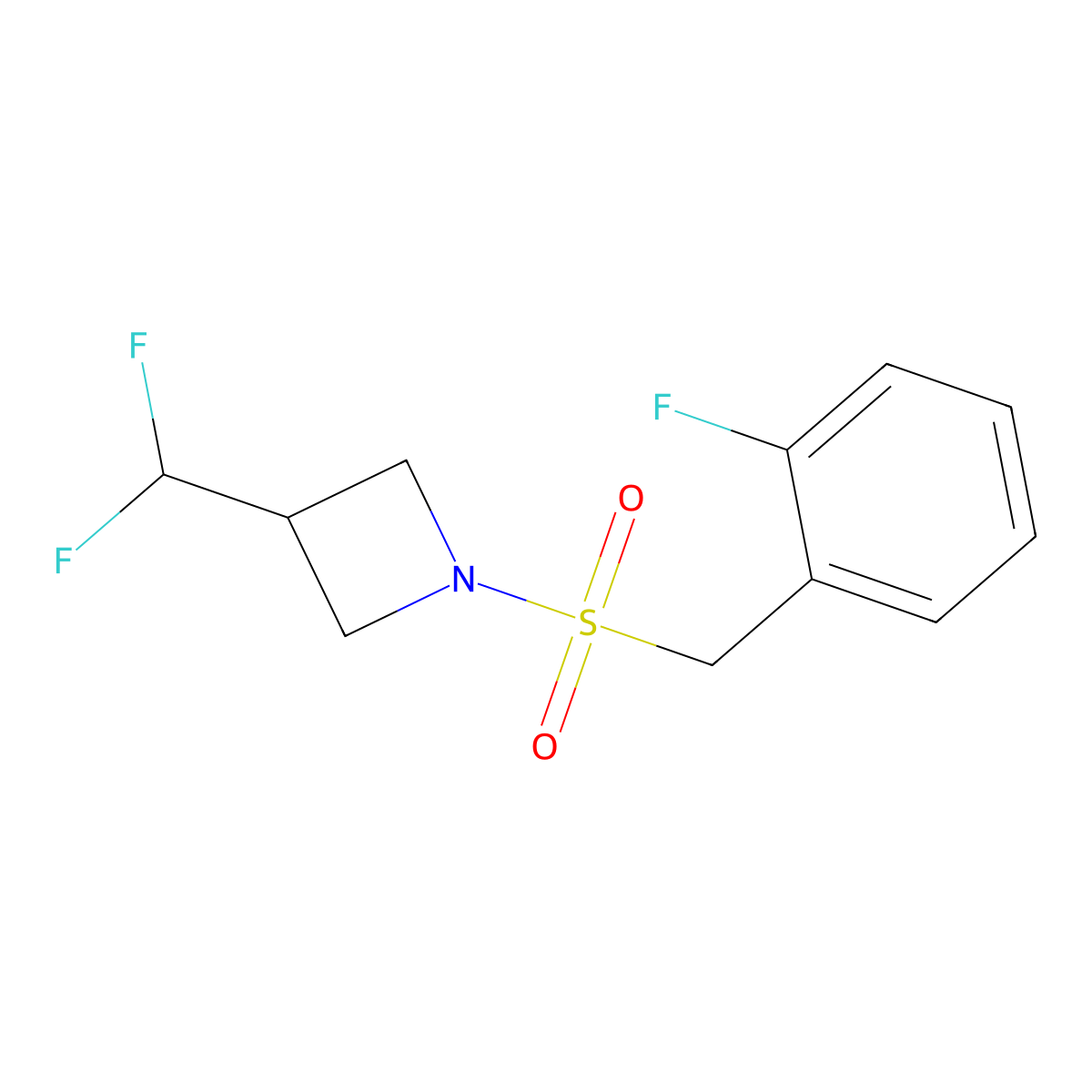 3-(Difluoromethyl)-1-((2-fluorobenzyl)sulfonyl)azetidine molecular structure, CAS 2320503-75-9