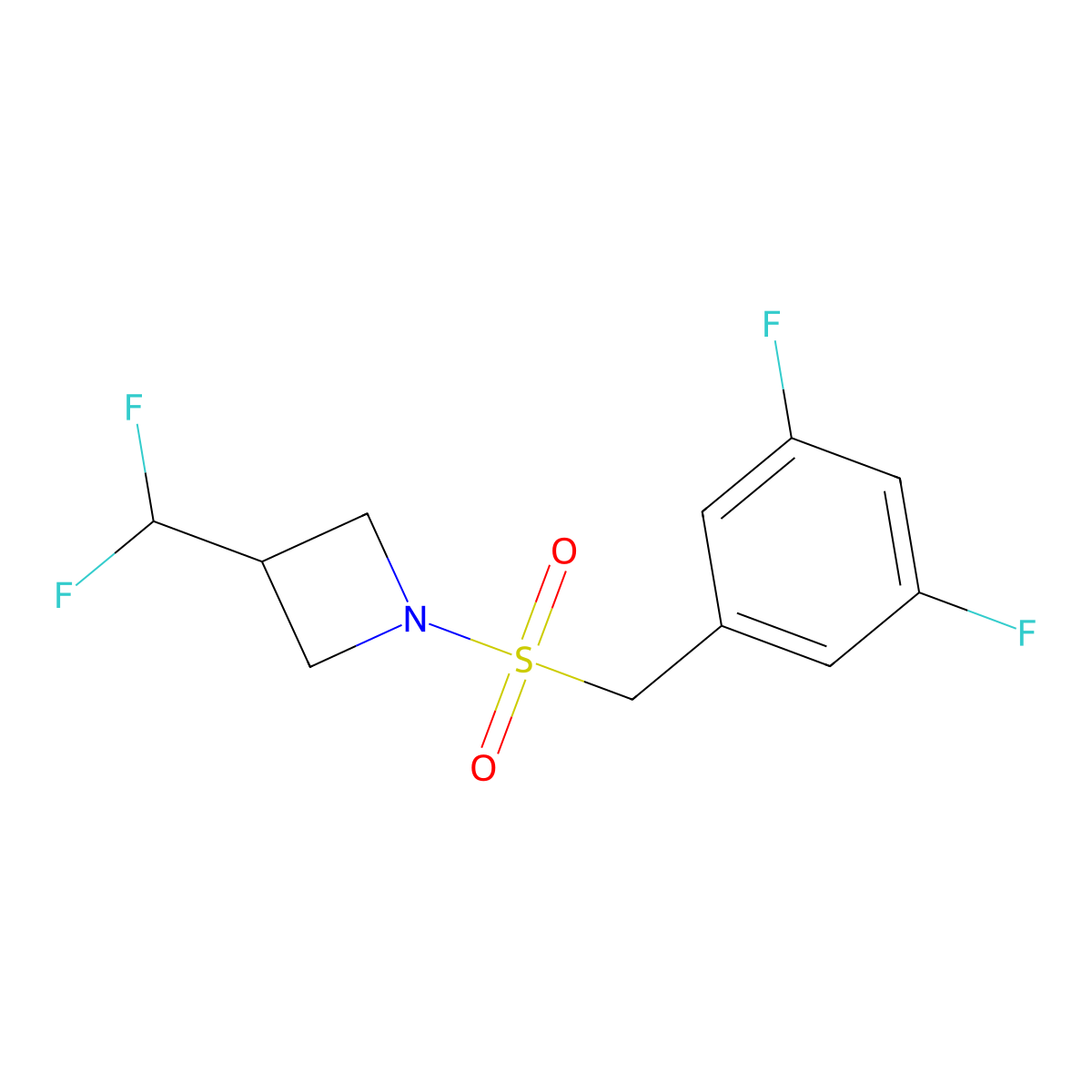 1-((3,5-Difluorobenzyl)sulfonyl)-3-(difluoromethyl)azetidine molecular structure, CAS 2320503-97-5