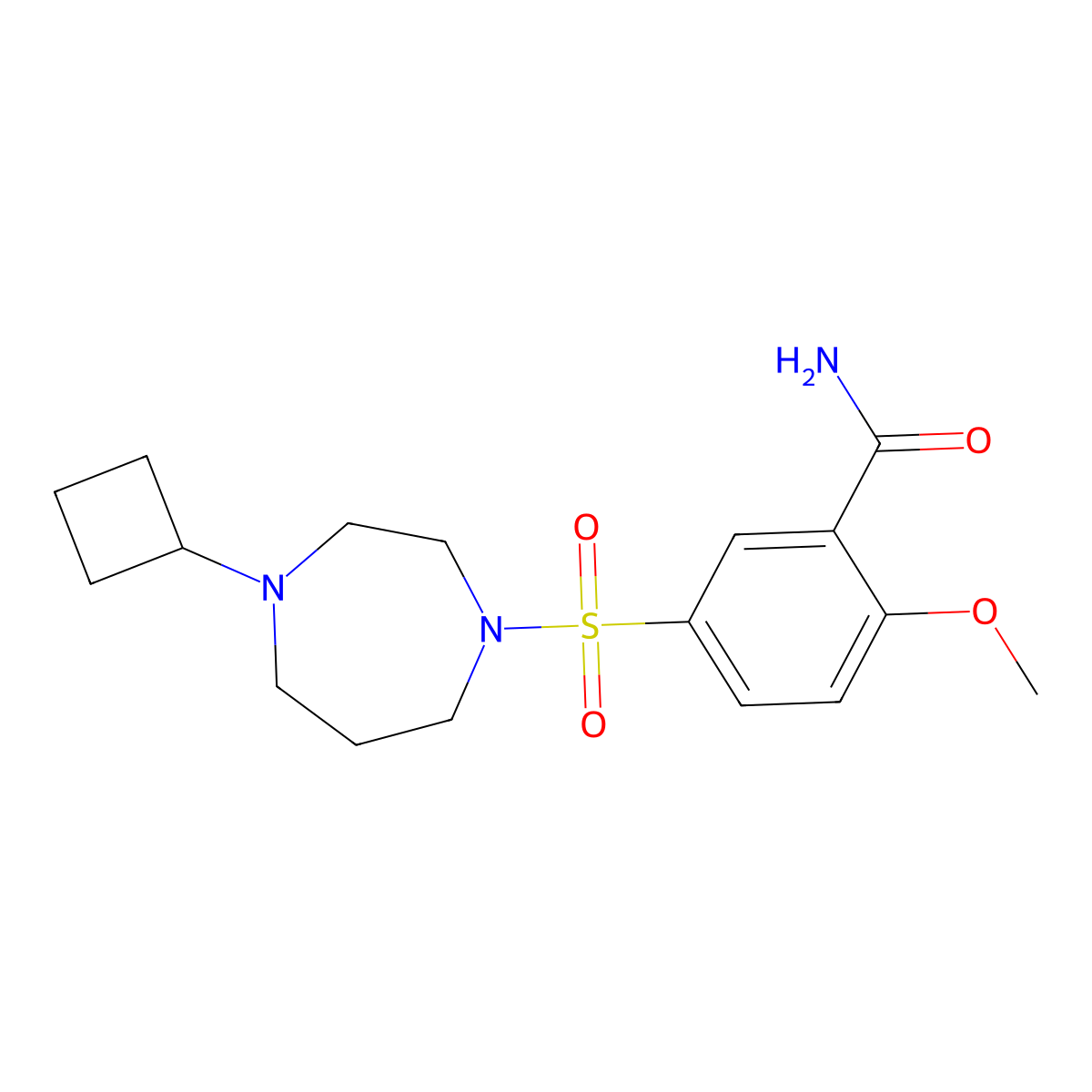 5-[(4-Cyclobutyl-1,4-diazepan-1-yl)sulfonyl]-2-methoxybenzamide molecular structure, CAS 2320504-24-1