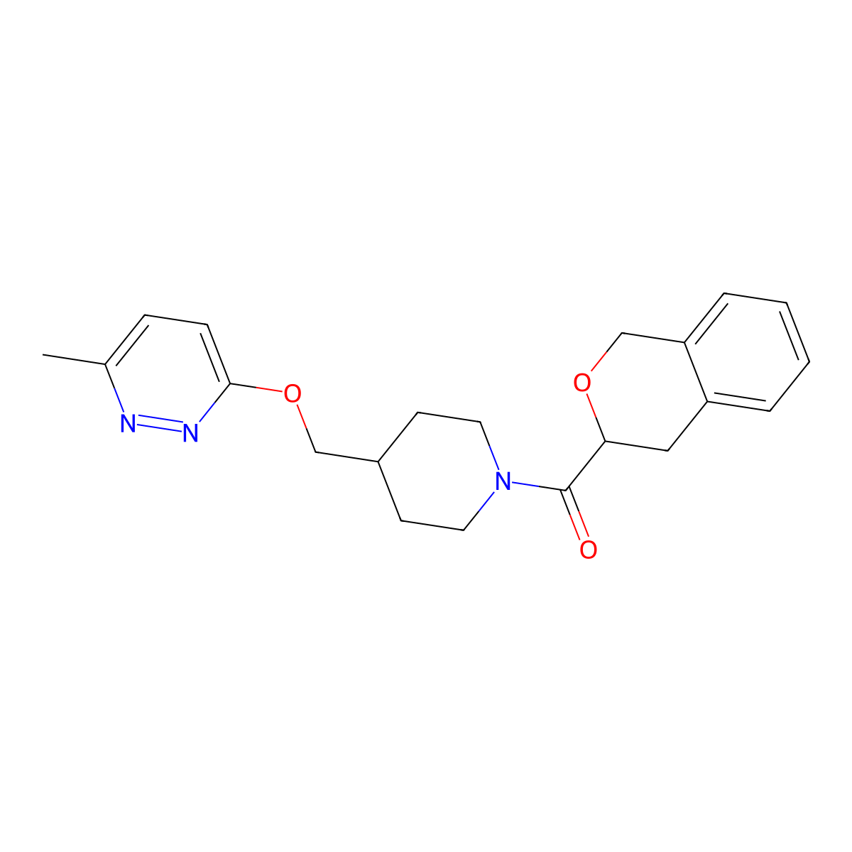 3-{[1-(3,4-dihydro-1H-2-benzopyran-3-carbonyl)piperidin-4-yl]methoxy}-6-methylpyridazine molecular structure, CAS 2320504-33-2