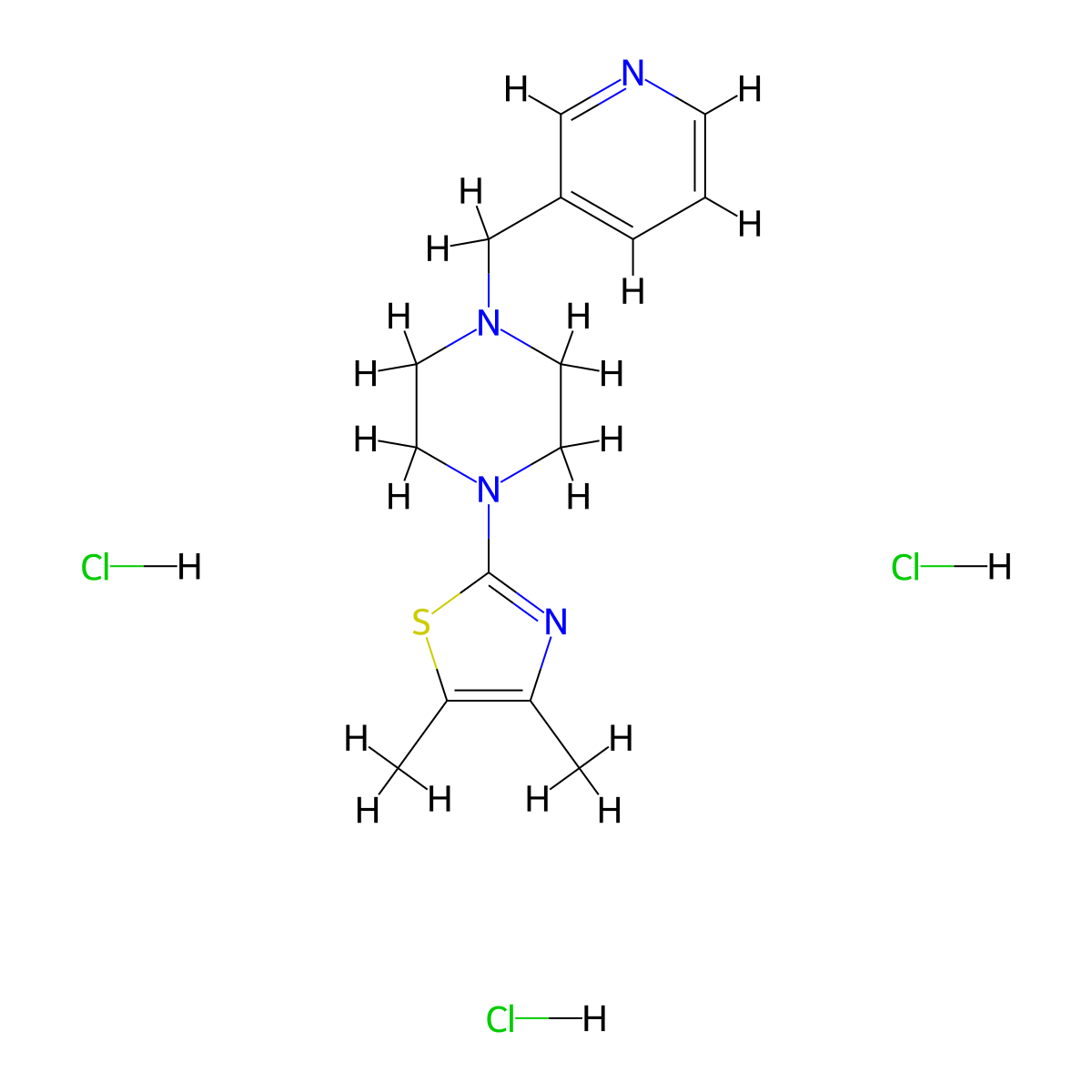 1-(4,5-Dimethyl-1,3-thiazol-2-yl)-4-[(pyridin-3-yl)methyl]piperazine trihydrochloride molecular structure, CAS 2320505-40-4