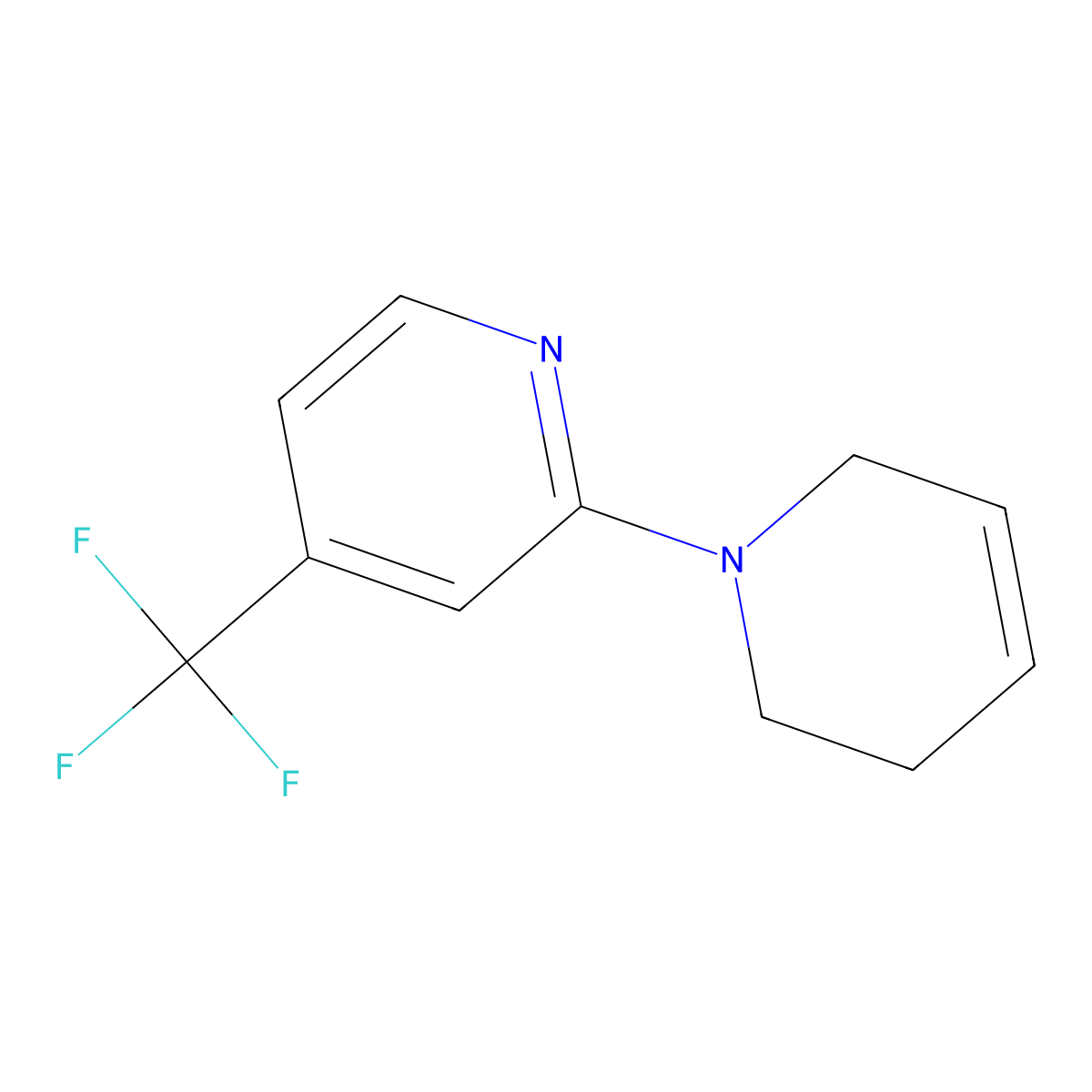 4'-(trifluoromethyl)-3,6-dihydro-2H-1,2'-bipyridine molecular structure, CAS 2320505-75-5