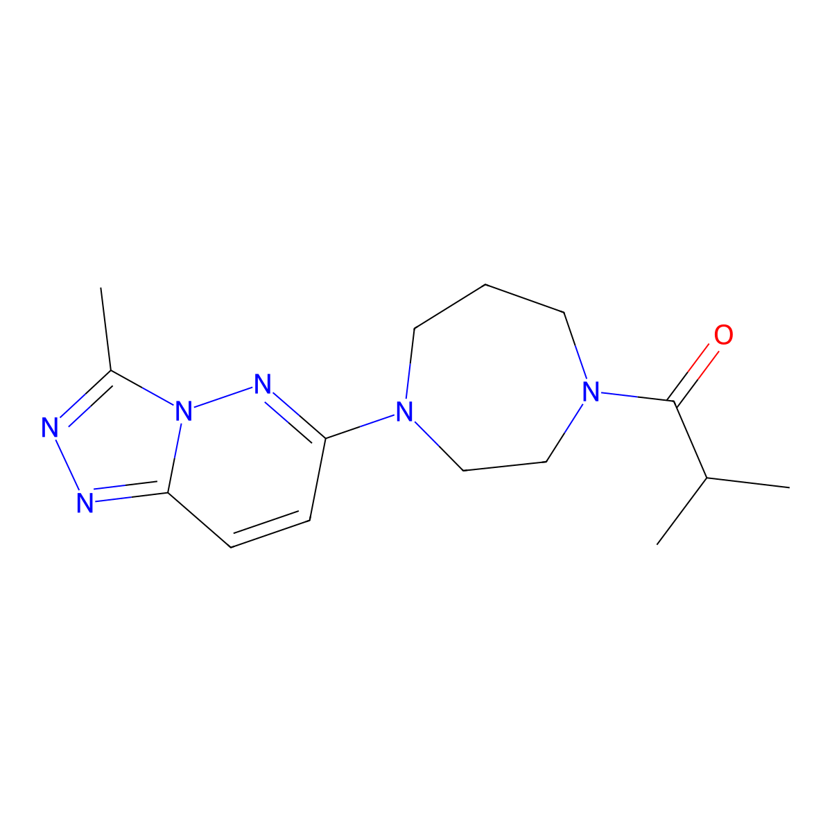 2-Methyl-1-(4-{3-methyl-[1,2,4]triazolo[4,3-b]pyridazin-6-yl}-1,4-diazepan-1-yl)propan-1-one molecular structure, CAS 2320505-93-7