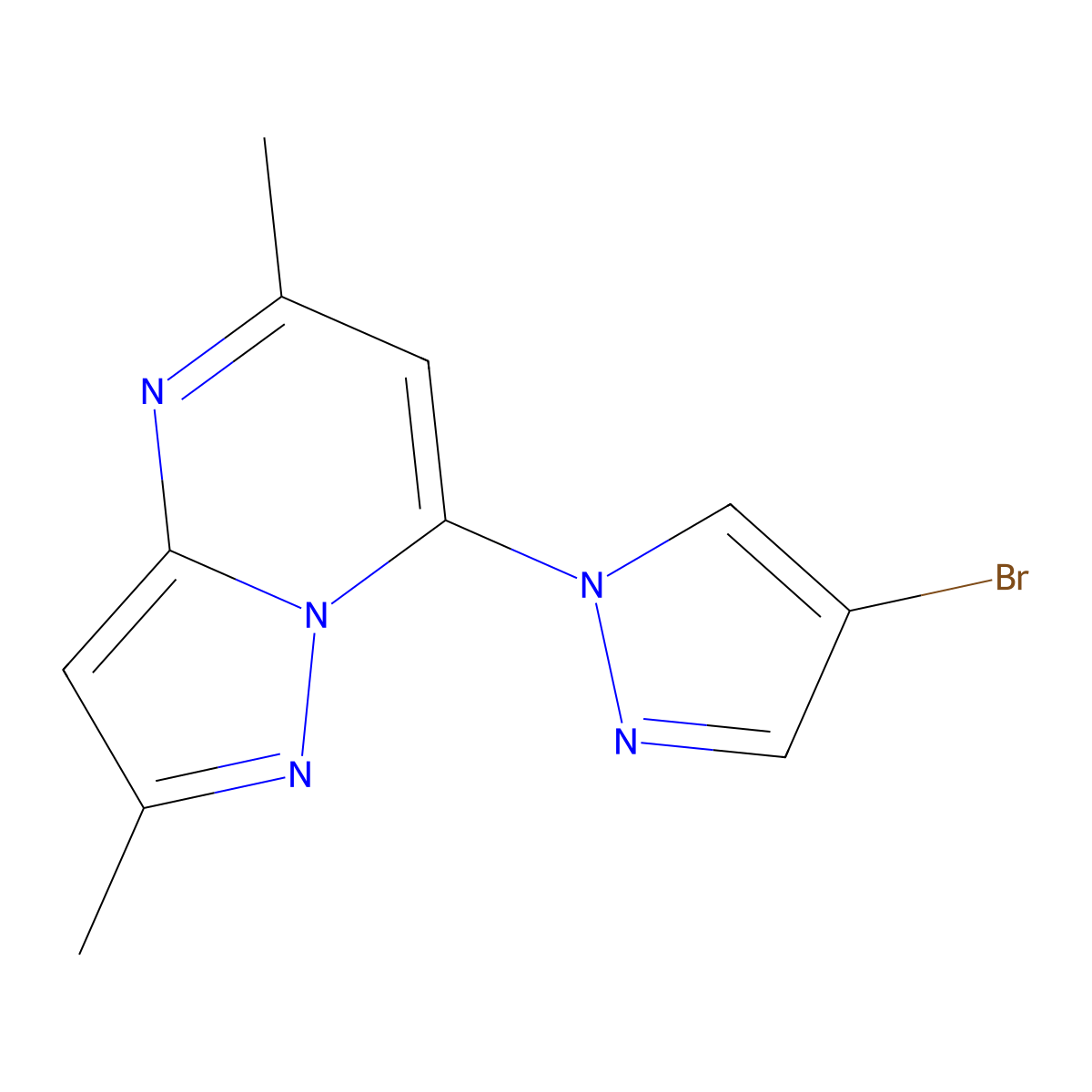 4-bromo-1-{2,5-dimethylpyrazolo[1,5-a]pyrimidin-7-yl}-1H-pyrazole molecular structure, CAS 2320506-09-8