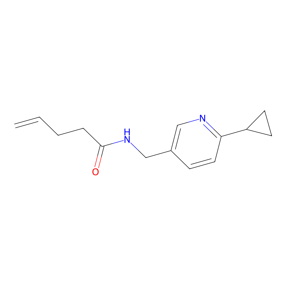 N-[(6-cyclopropylpyridin-3-yl)methyl]pent-4-enamide molecular structure, CAS 2320506-14-5