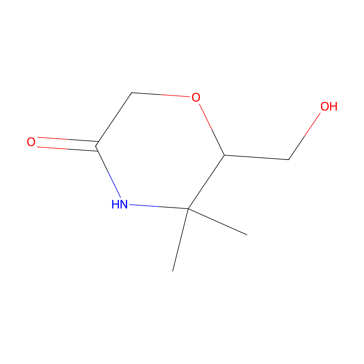 6-(Hydroxymethyl)-5,5-dimethylmorpholin-3-one molecular structure, CAS 2320506-17-8
