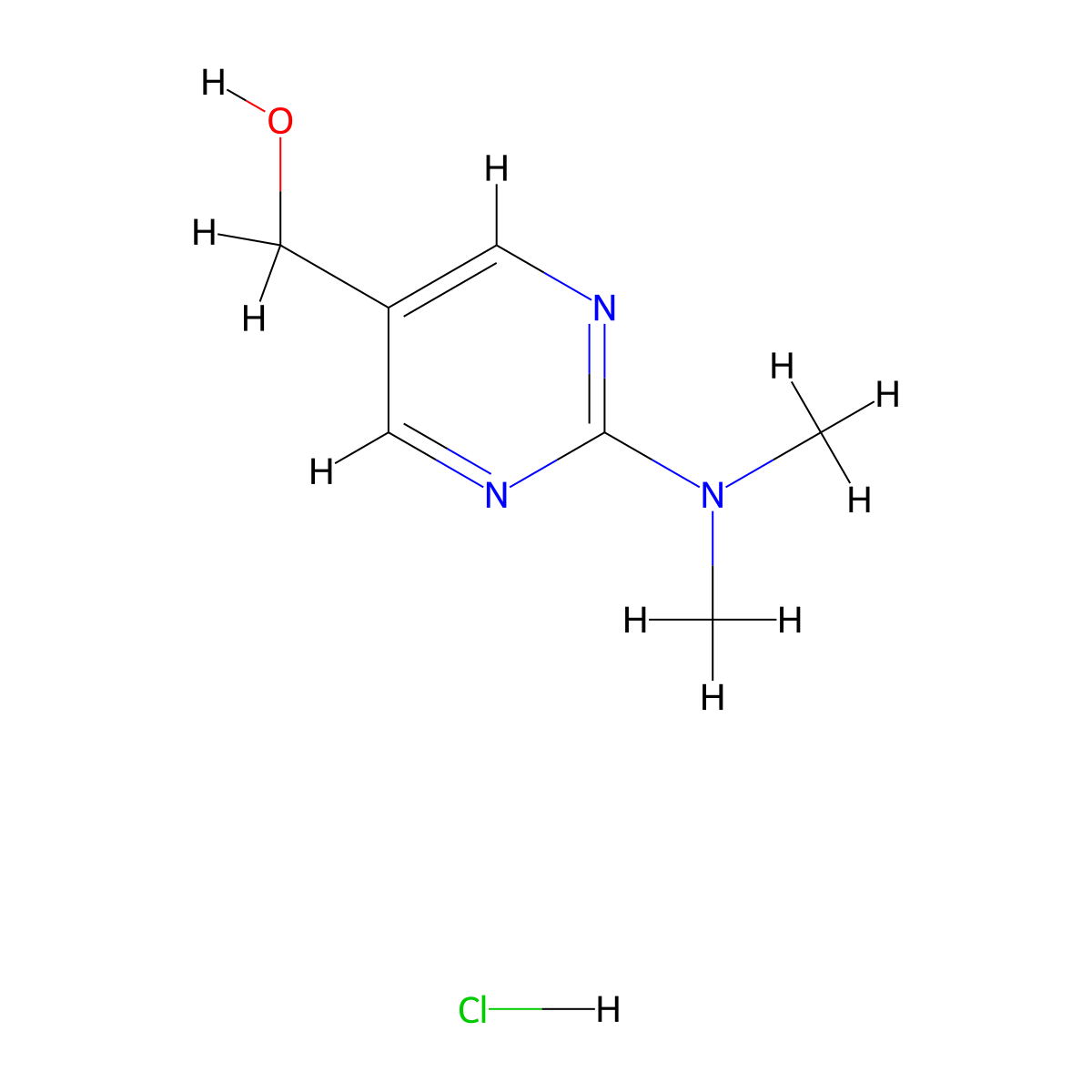 [2-(Dimethylamino)pyrimidin-5-yl]methanol hydrochloride molecular structure, CAS 2320506-27-0