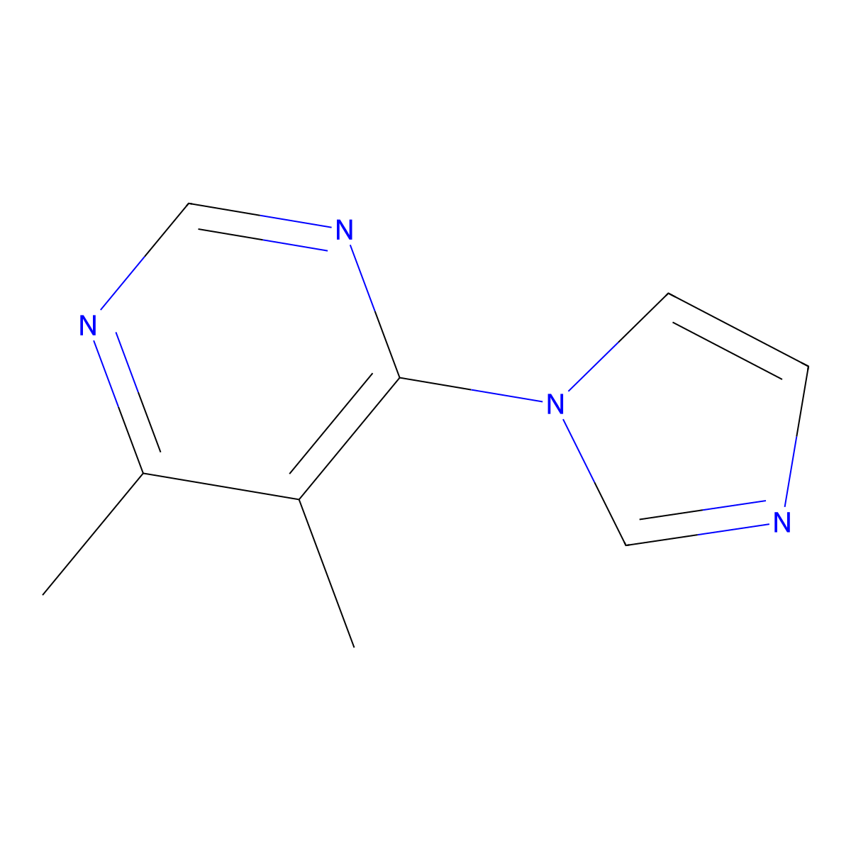 4-(1H-imidazol-1-yl)-5,6-dimethylpyrimidine molecular structure, CAS 2320506-42-9