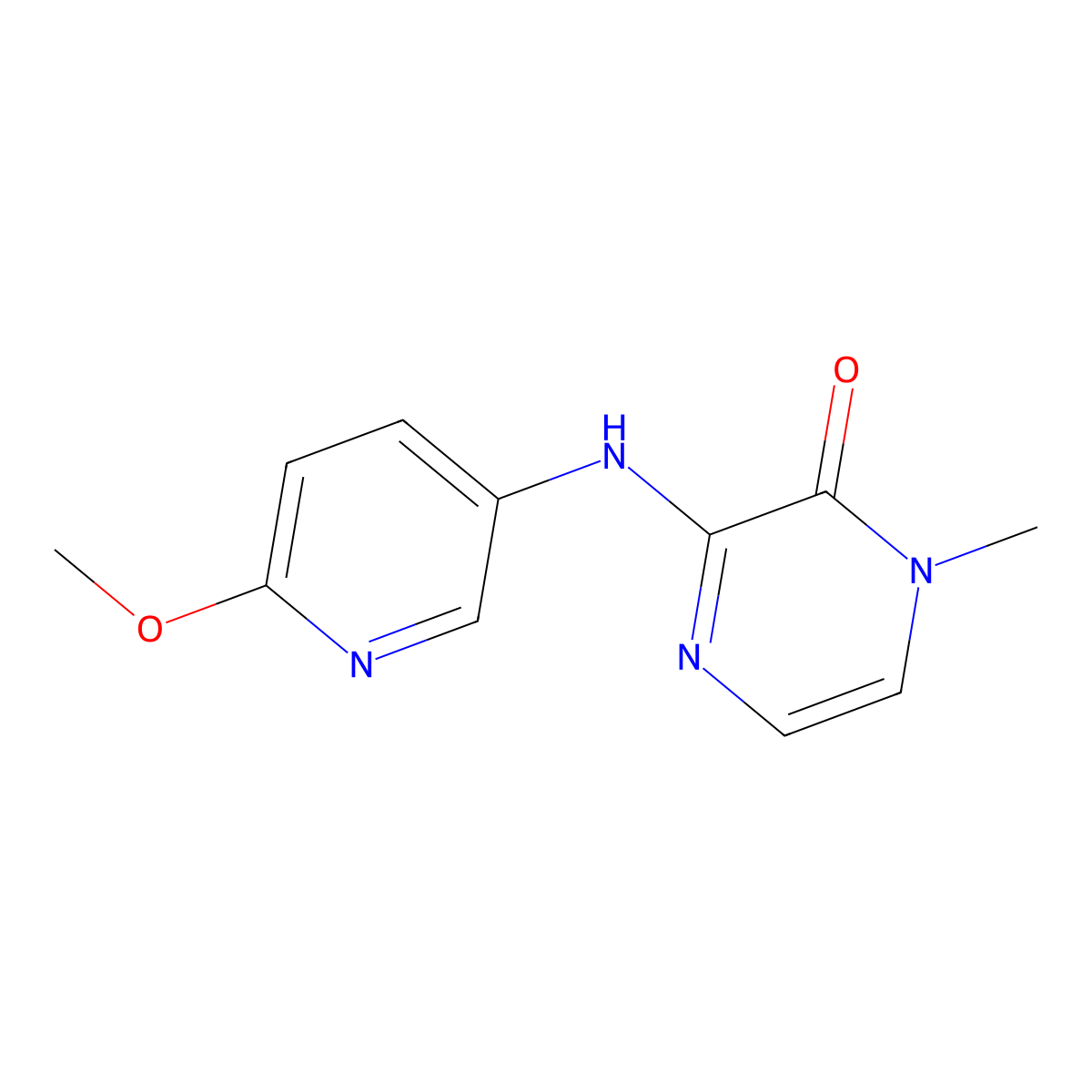 3-[(6-Methoxypyridin-3-yl)amino]-1-methyl-1,2-dihydropyrazin-2-one molecular structure, CAS 2320506-46-3
